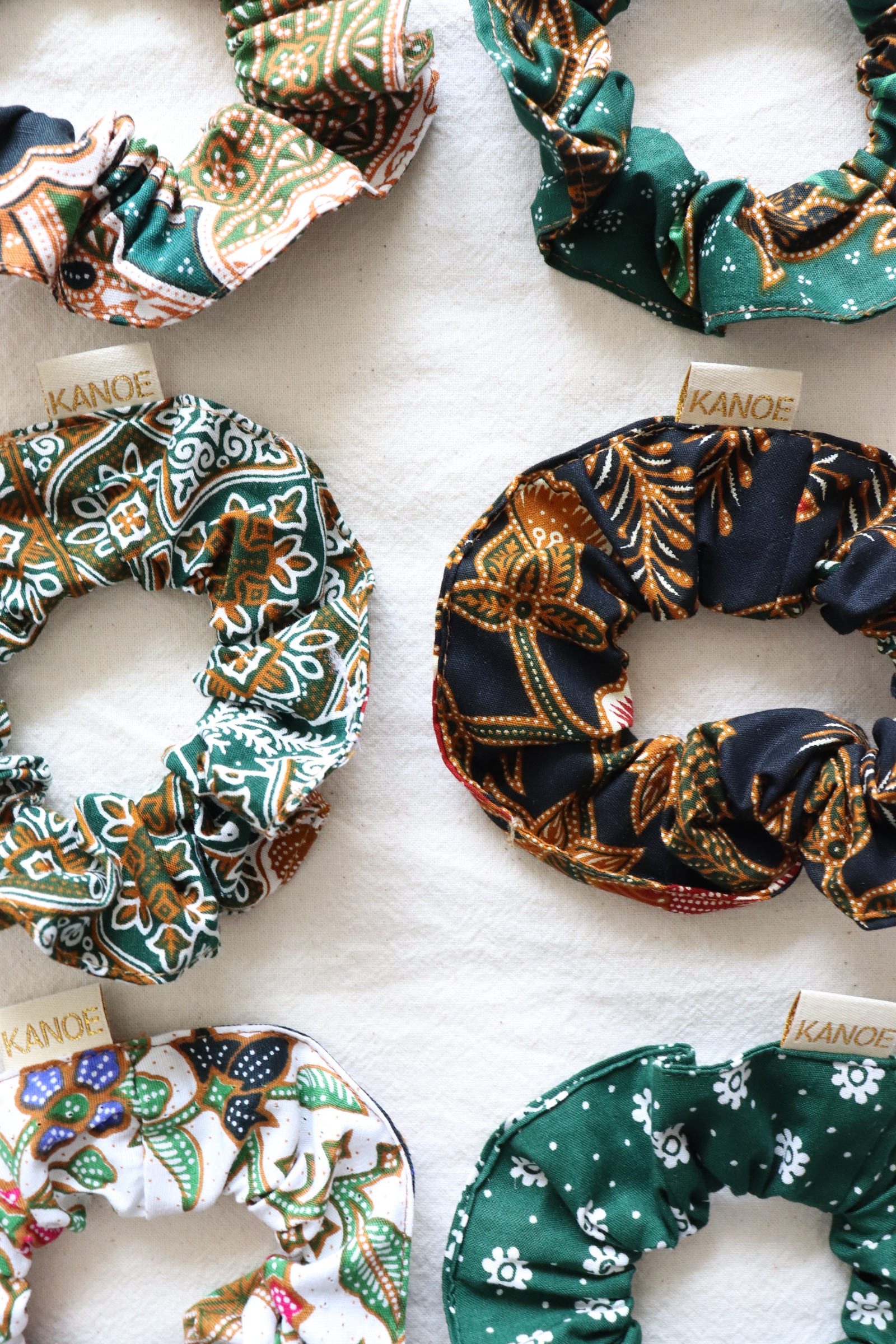 Batik Scrunchies [Set of 6] - Choco Mint