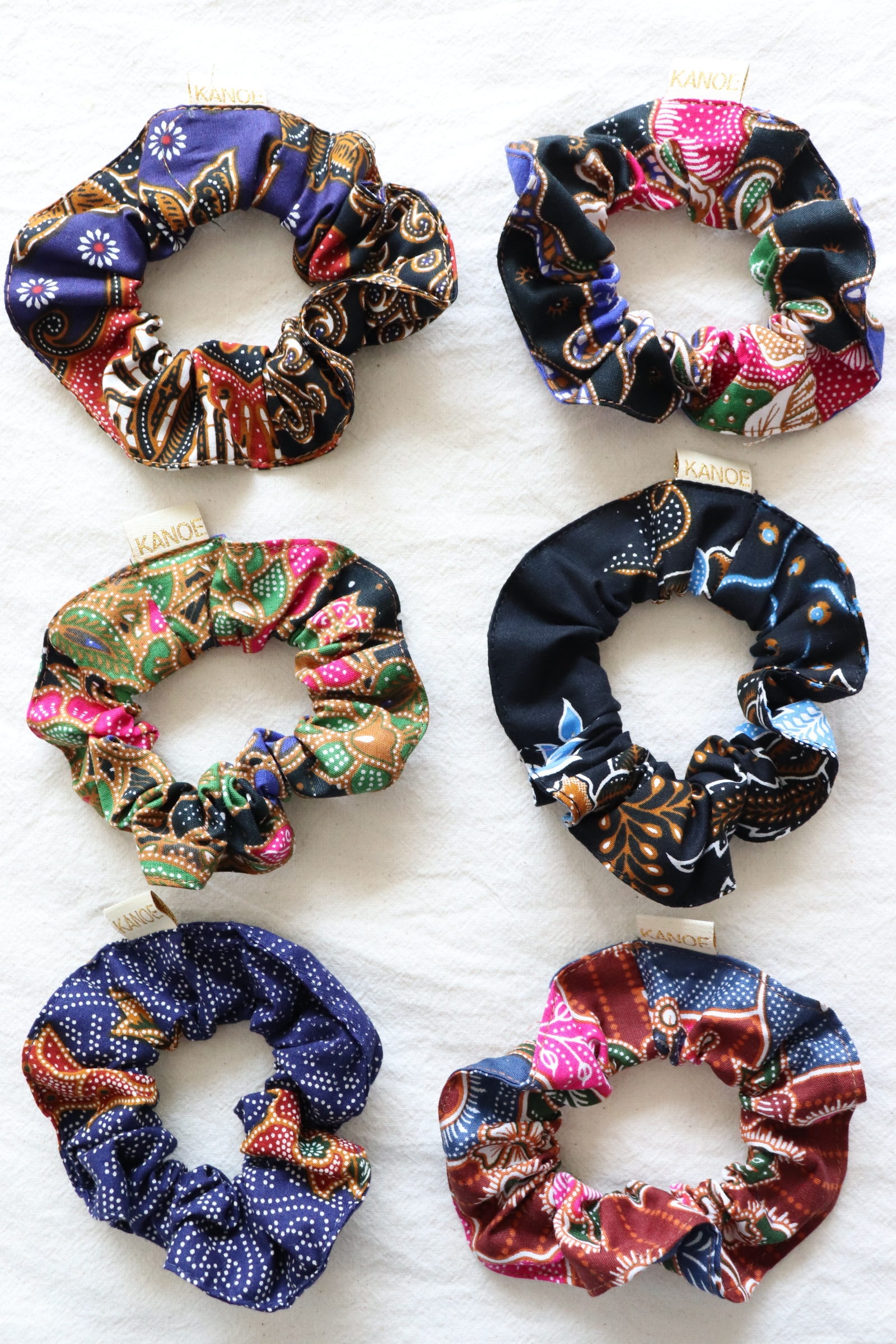 Batik Scrunchies [Set of 6] - Cheesy Lime