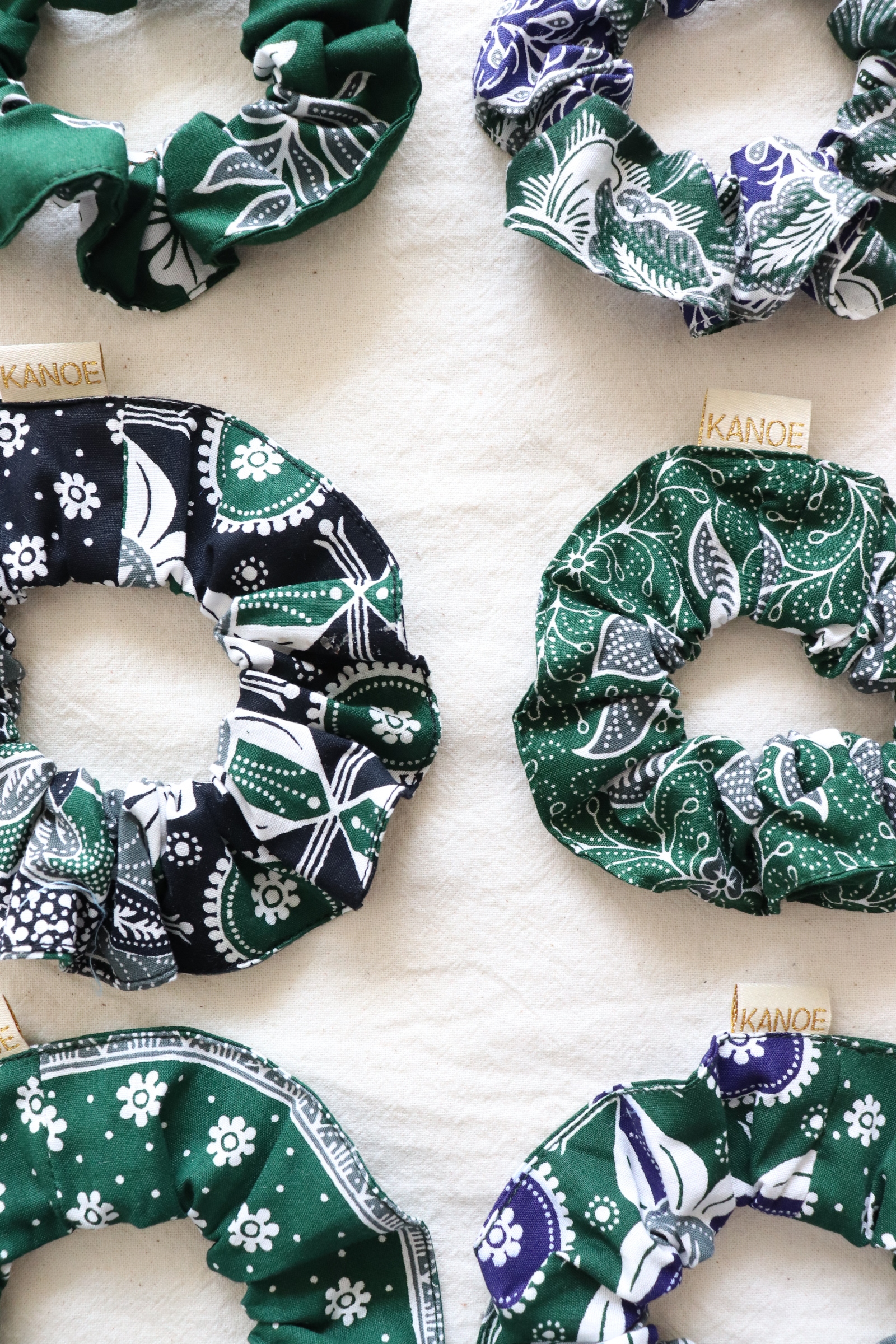 Batik Scrunchies [Set of 6] - Matcha Mellow