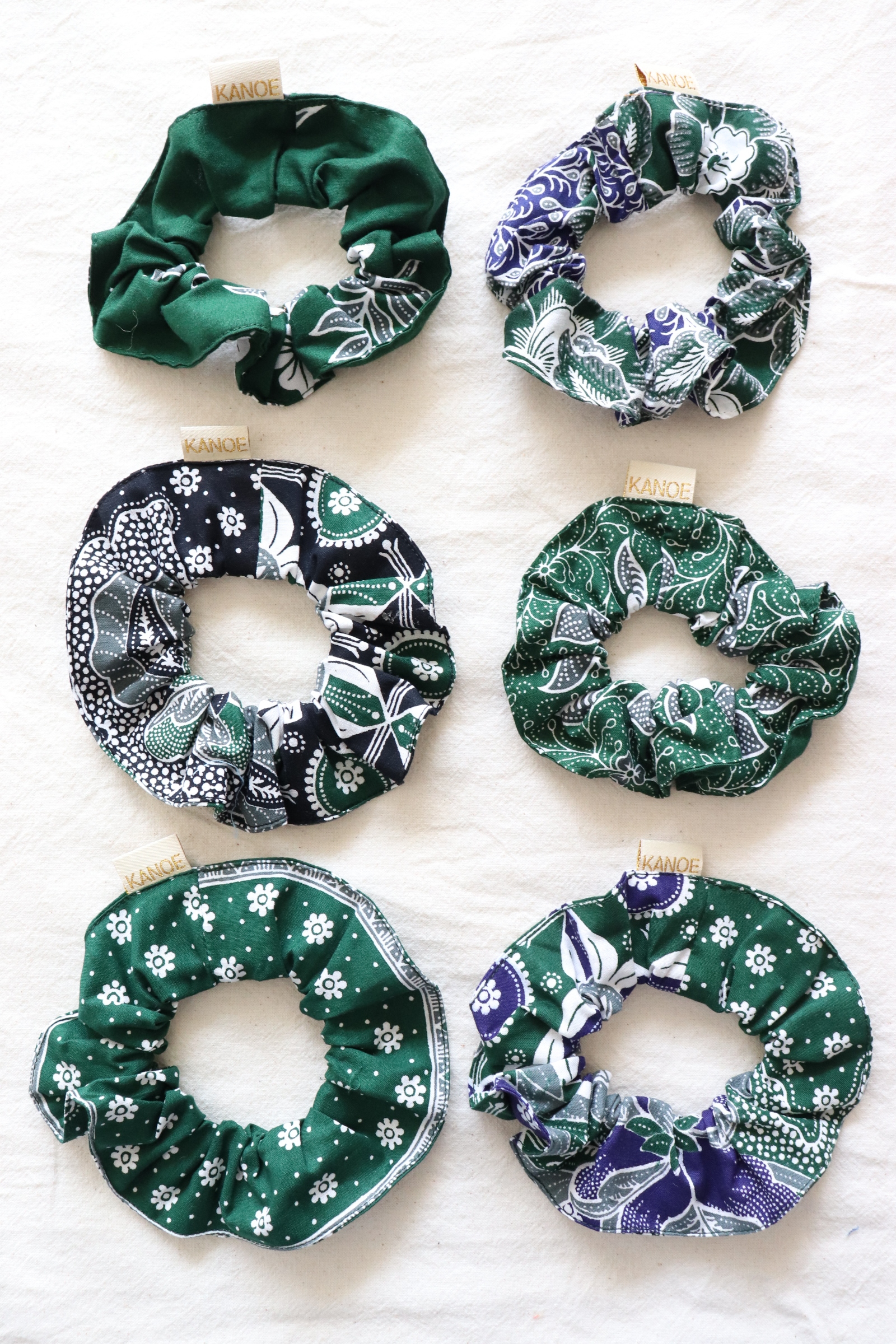 Batik Scrunchies [Set of 6] - Matcha Mellow