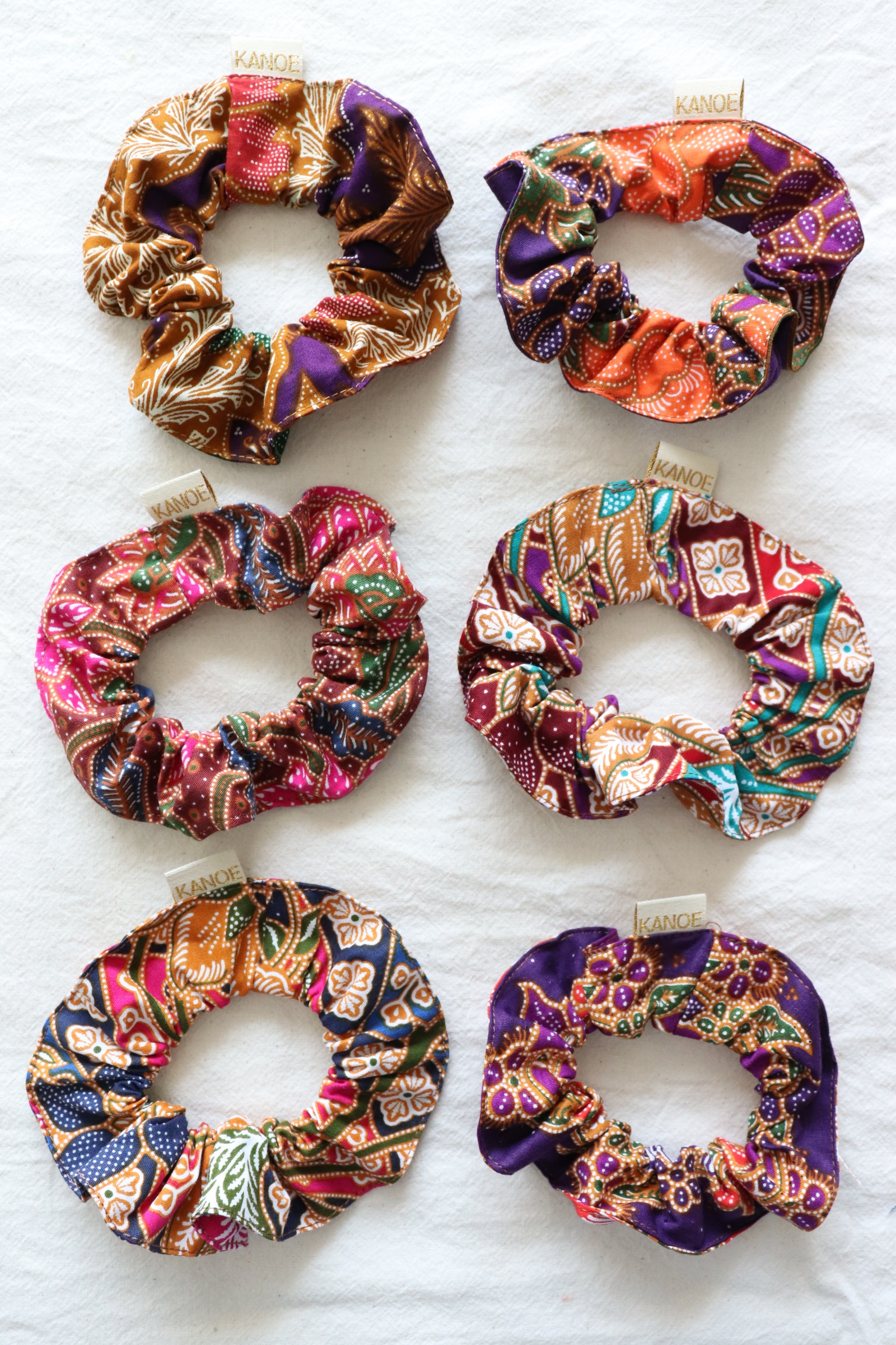 Batik Scrunchies [Set of 6] - Orange
