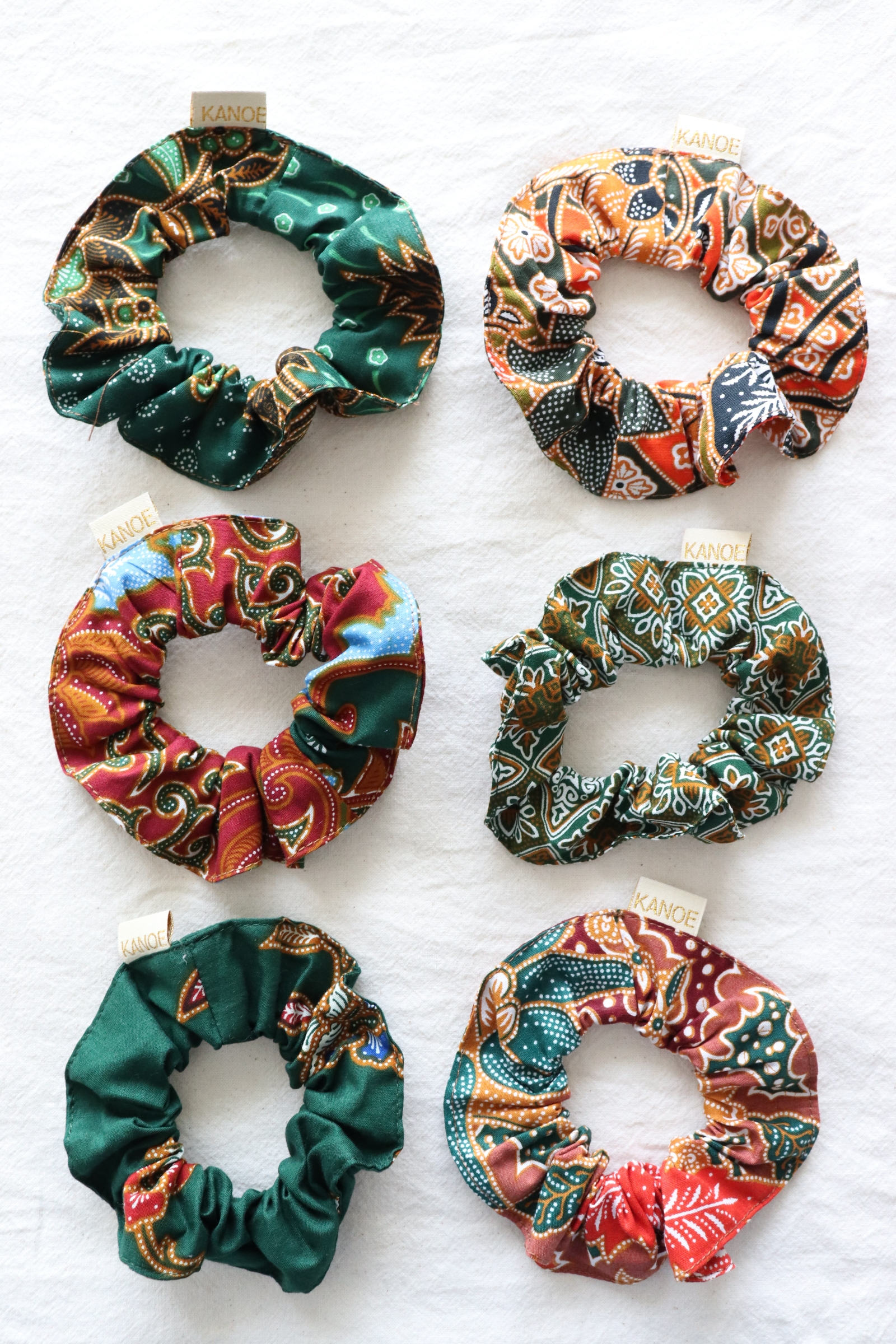 Batik Scrunchies [Set of 6] - Calamansi