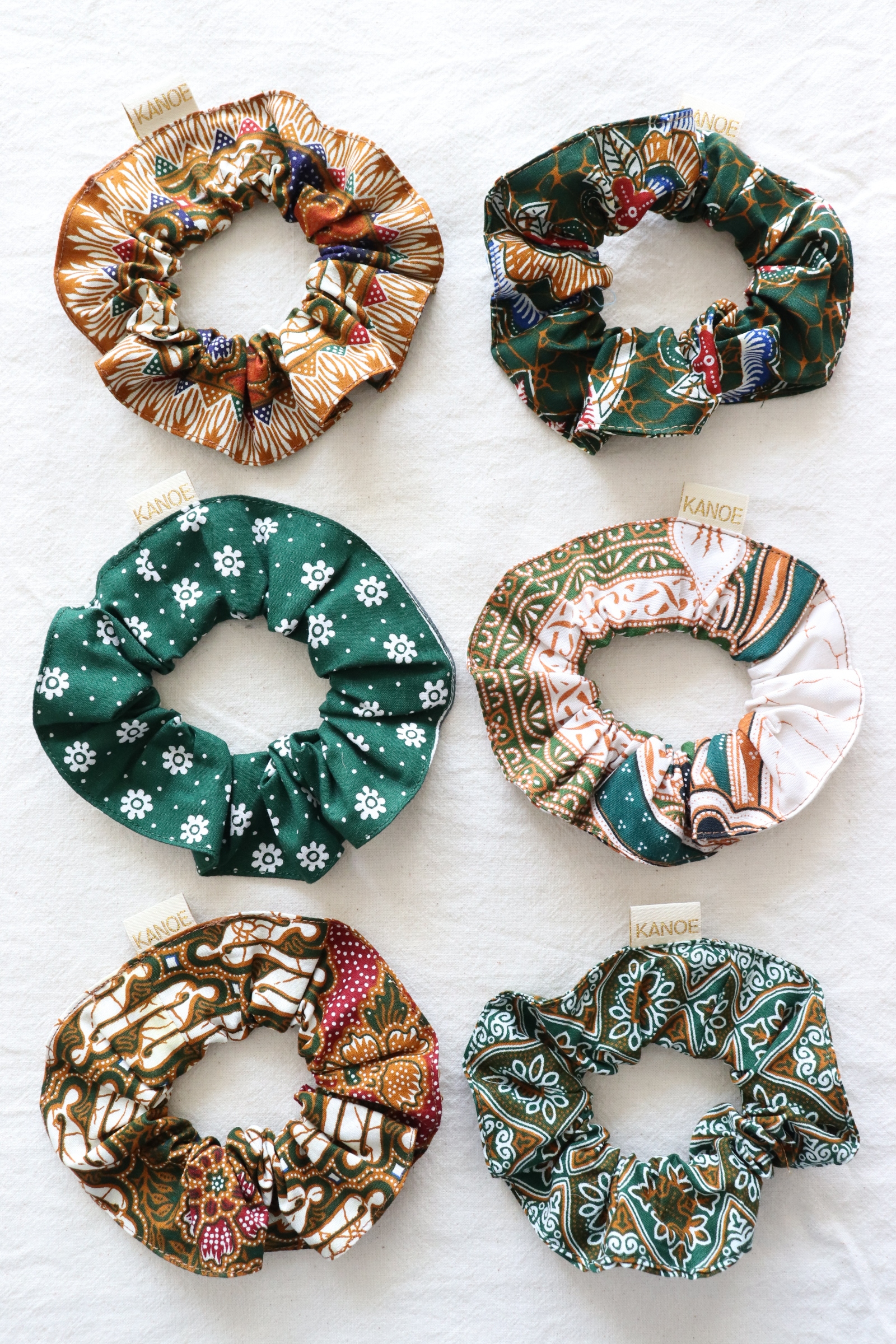 Batik Scrunchies [Set of 6] - Banoffee