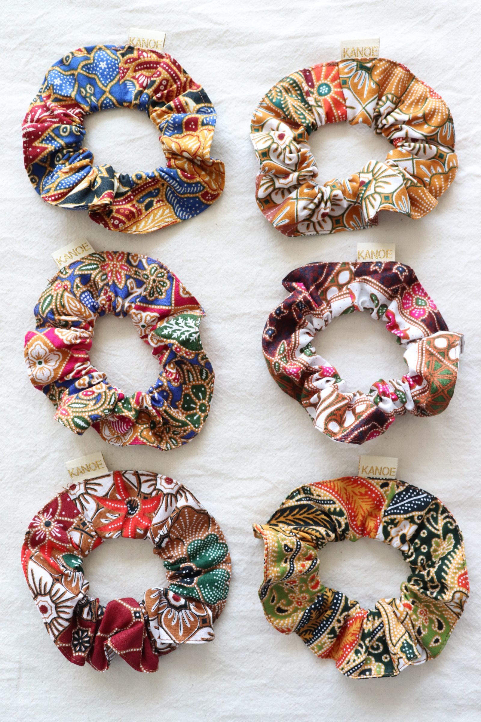 Batik Scrunchies [Set of 6] - Cinnamon Apple
