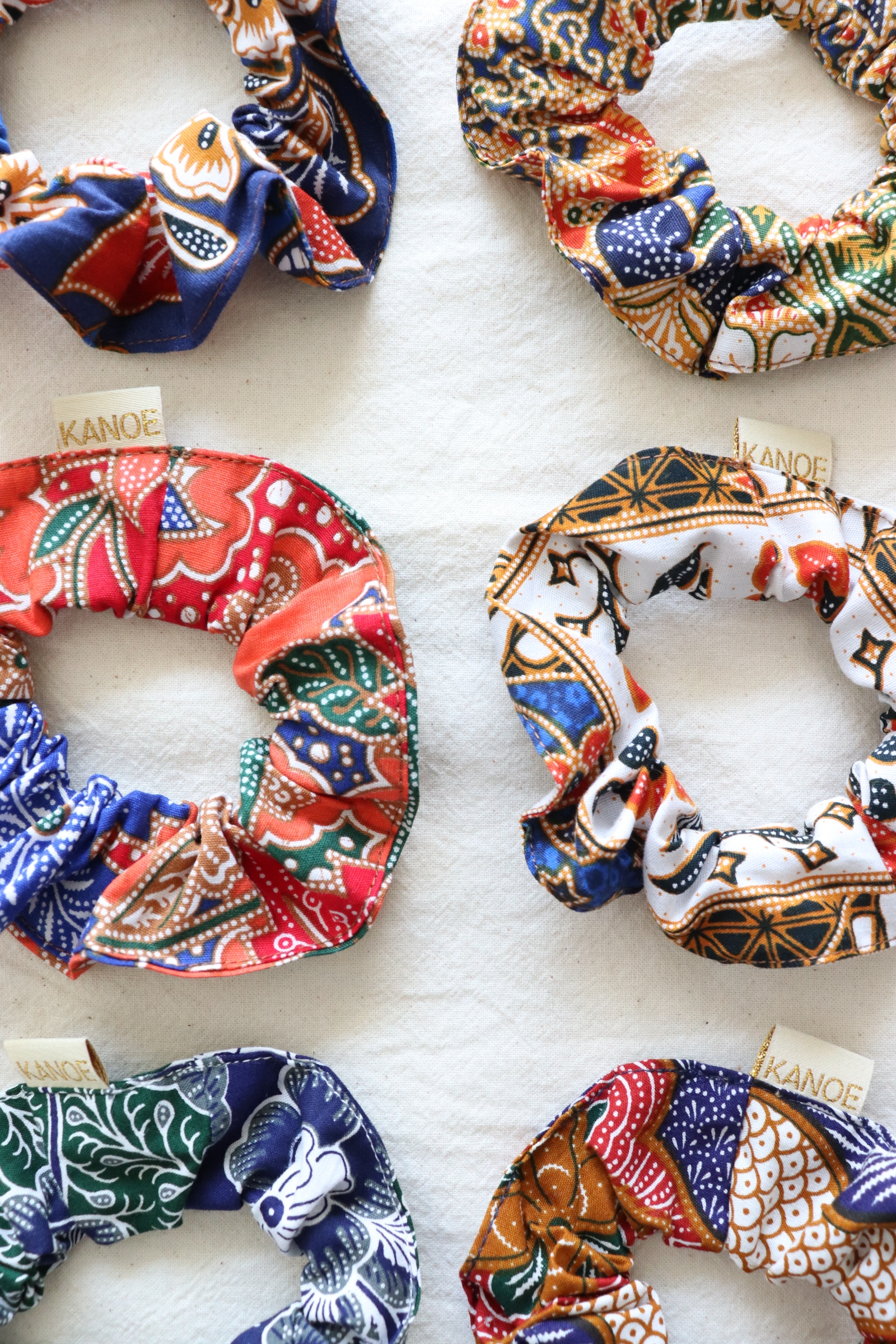 Batik Scrunchies [Set of 6] - Butterscotch