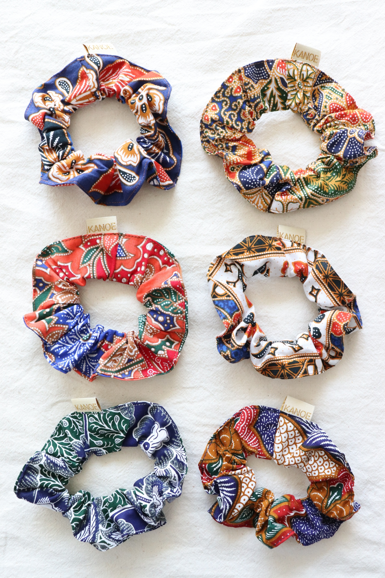 Batik Scrunchies [Set of 6] - Butterscotch