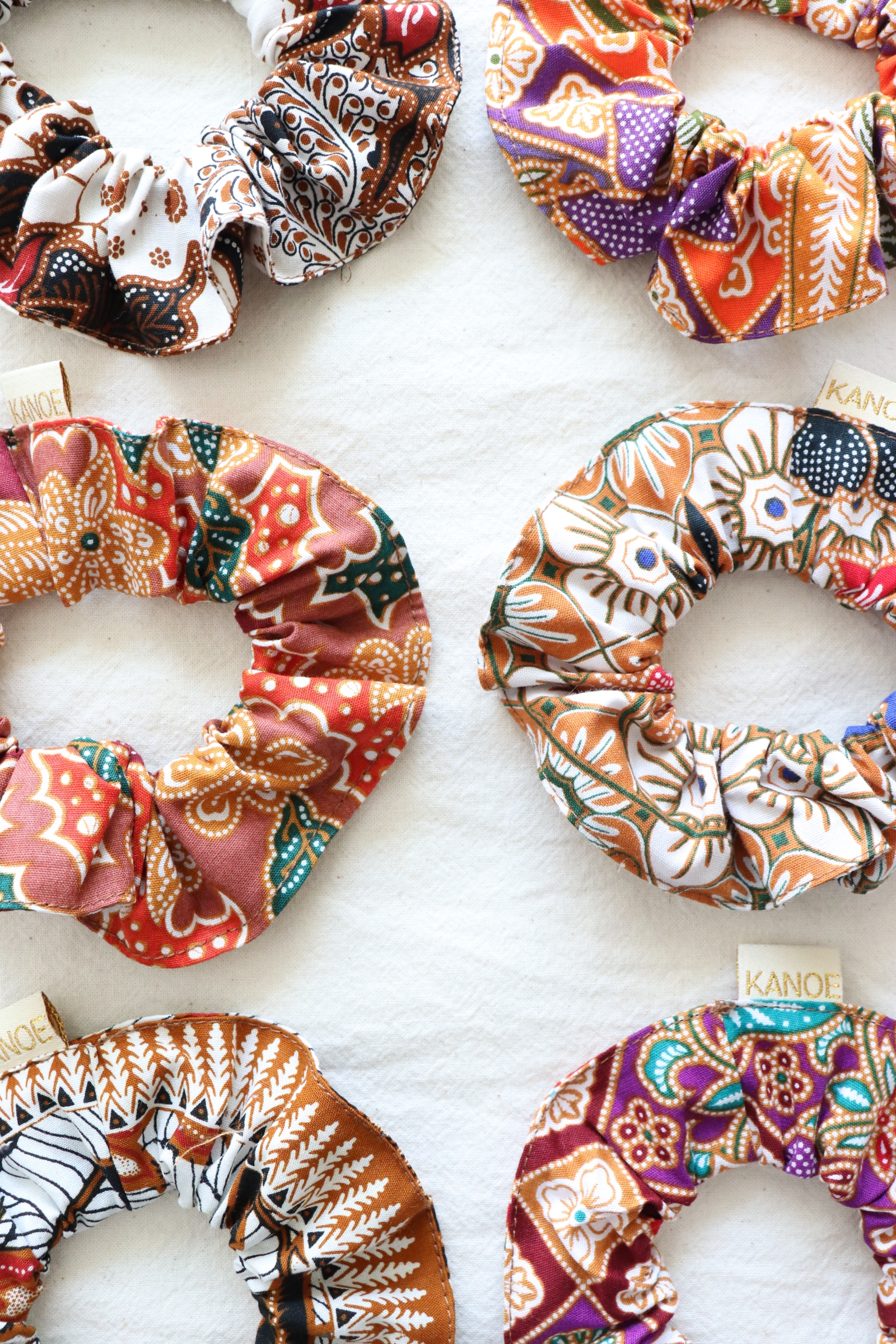 Batik Scrunchies [Set of 6] - Lemon Meringue
