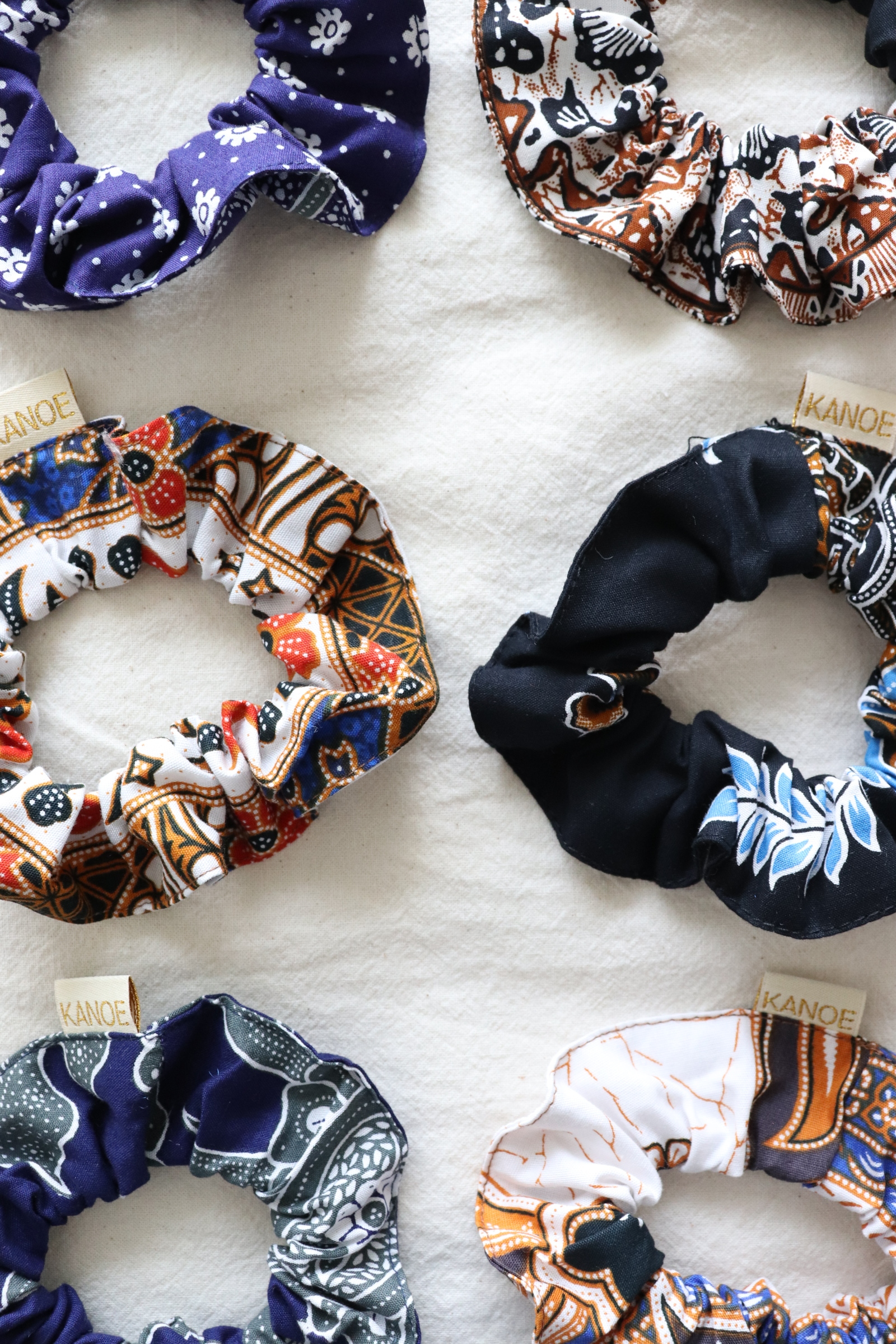 Batik Scrunchies [Set of 6] - Blue Cheese