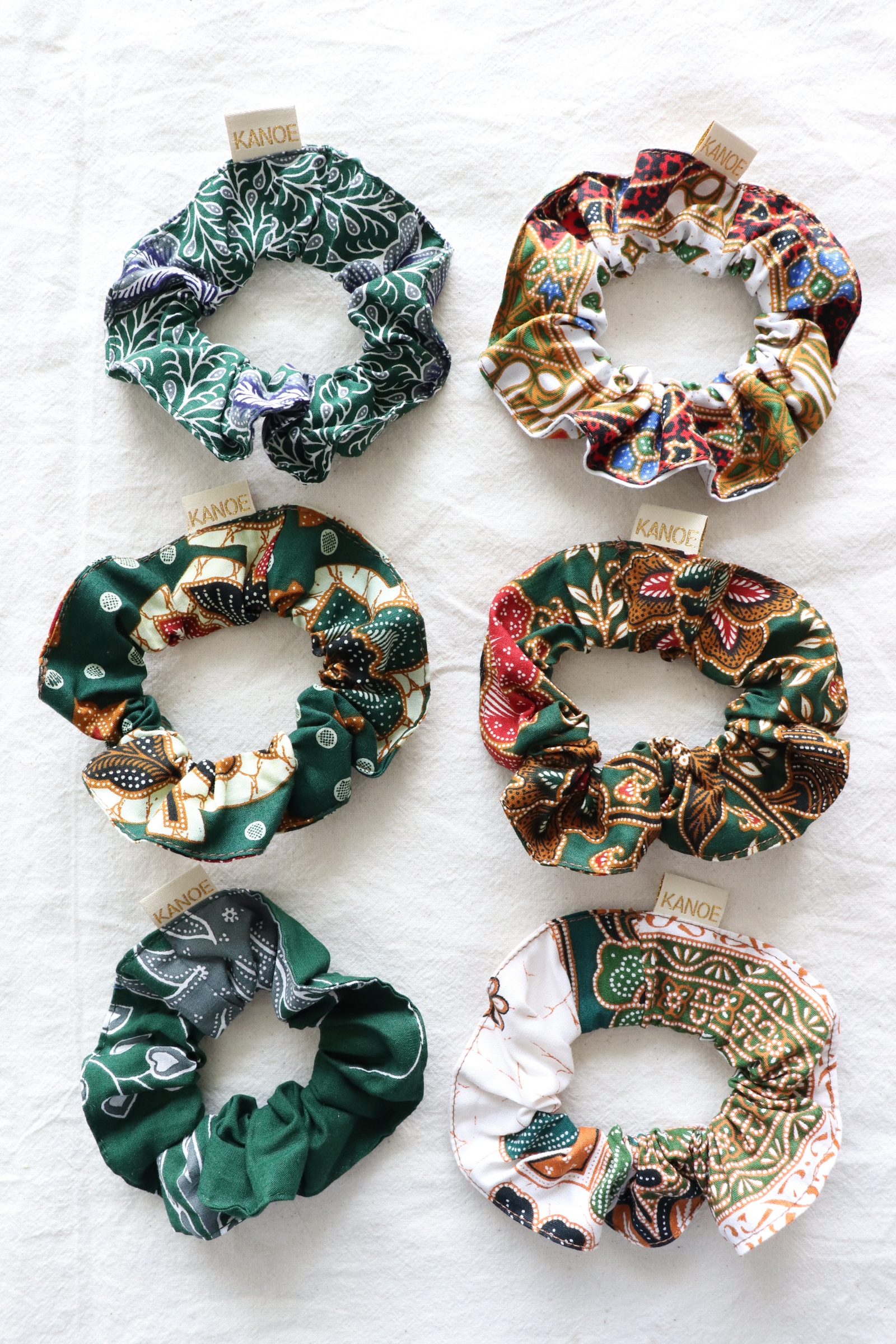 Batik Scrunchies [Set of 6] - Sour Plum