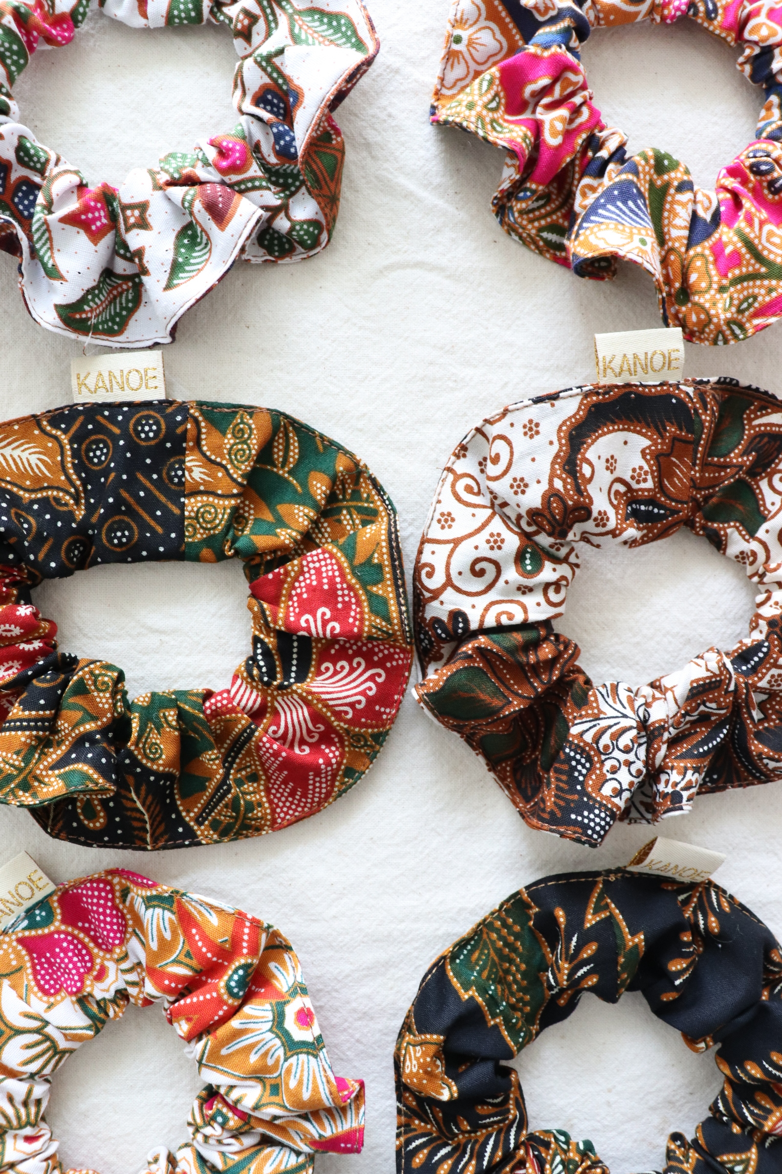 Batik Scrunchies [Set of 6] - Powdered Icing