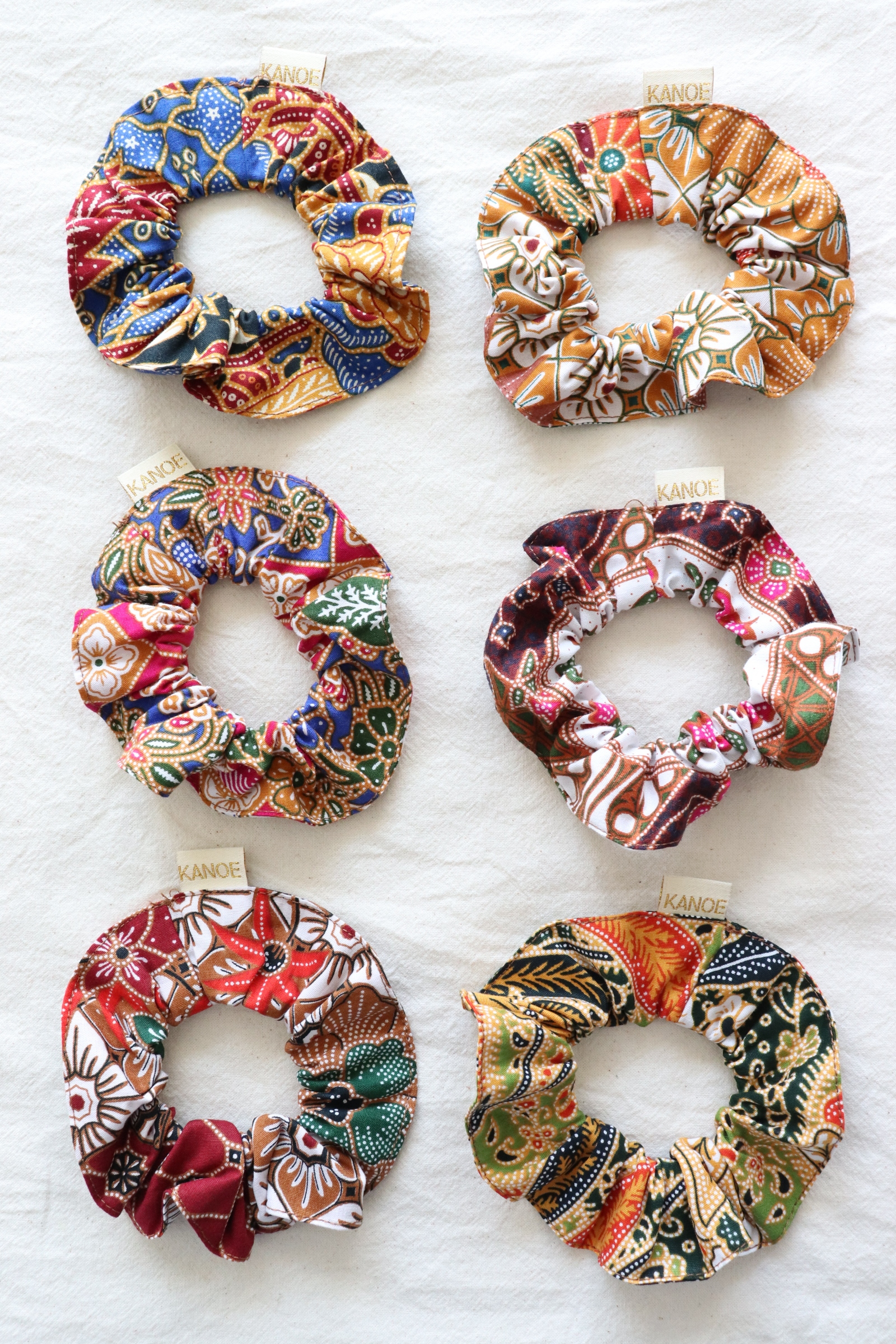 Batik Scrunchies [Set of 6] - Rainbow Confetti