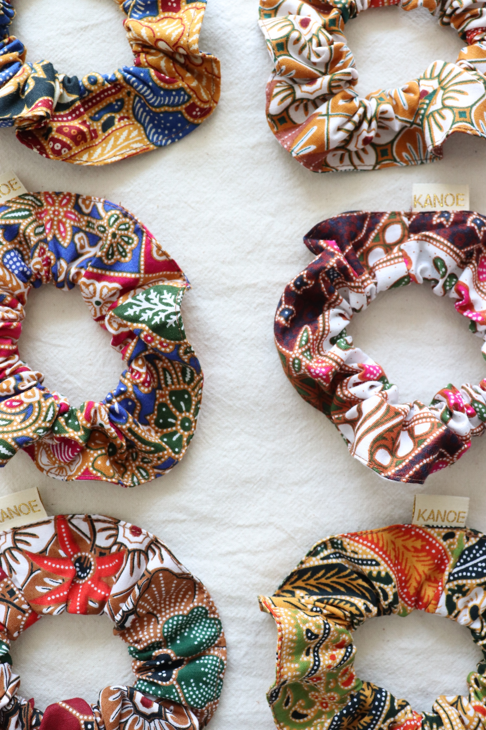 Batik Scrunchies [Set of 6] - Rainbow Confetti