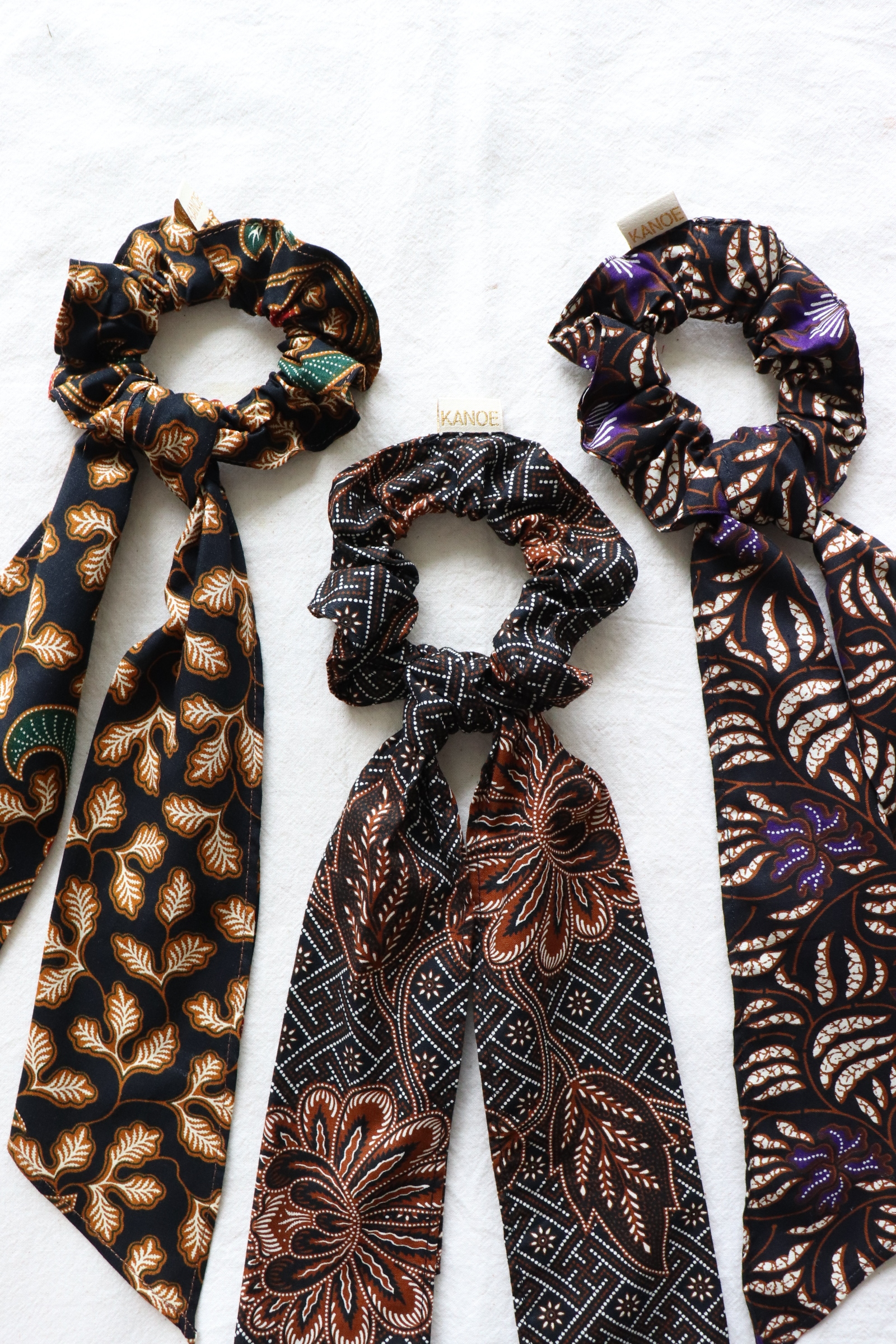 Batik Scrunchie w/ Ribbon [Set of 3] - Denali