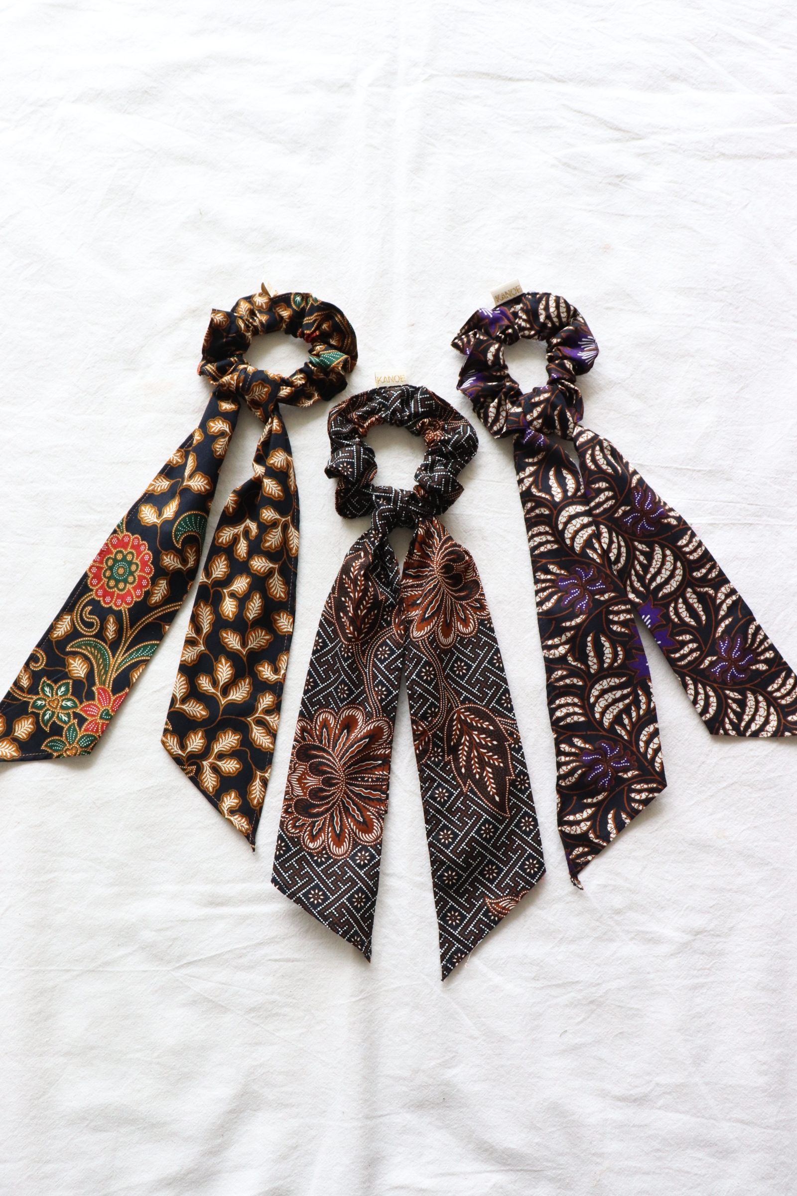Batik Scrunchie w/ Ribbon [Set of 3] - Denali
