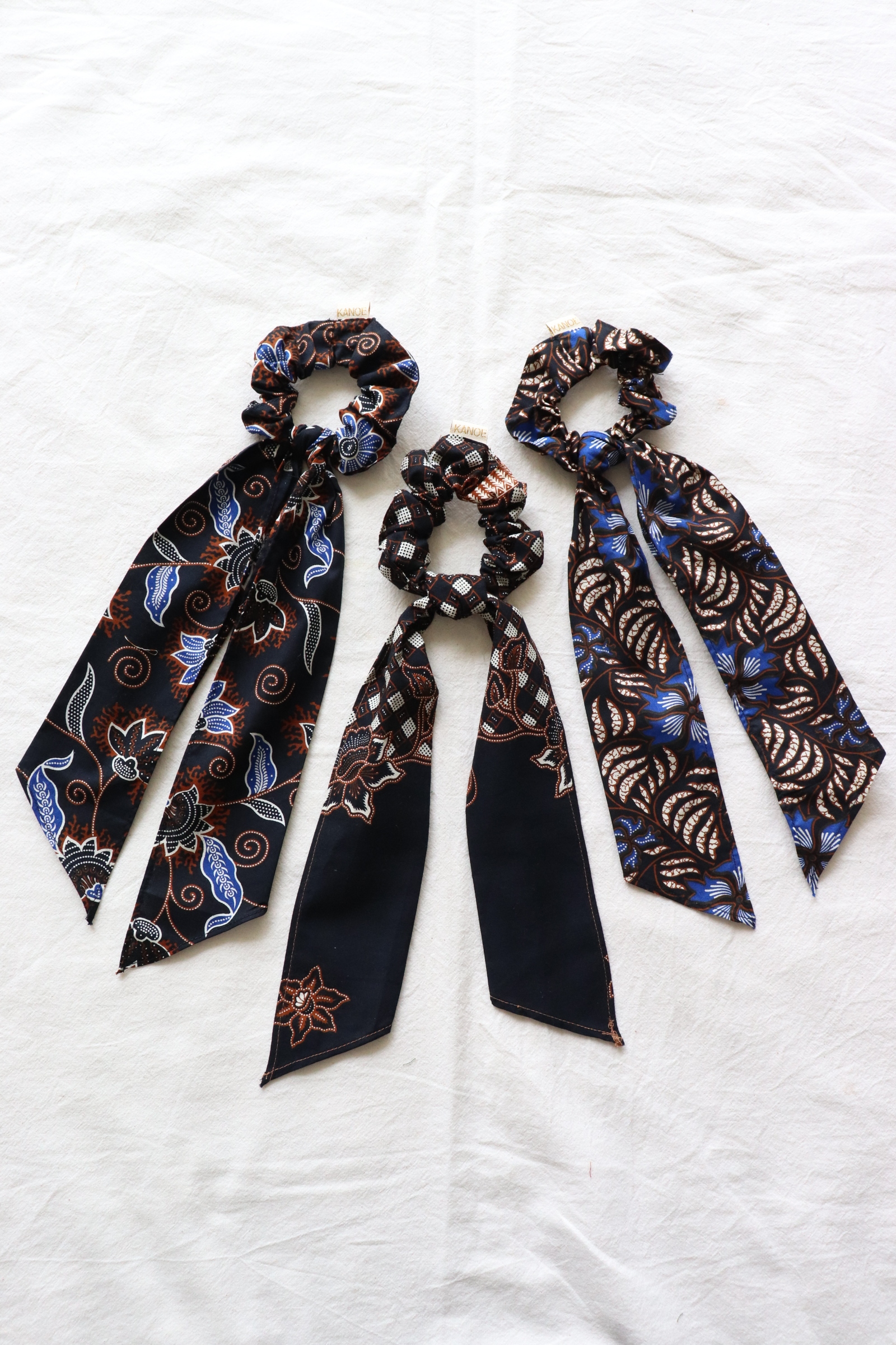 Batik Scrunchie w/ Ribbon [Set of 3] - Skye
