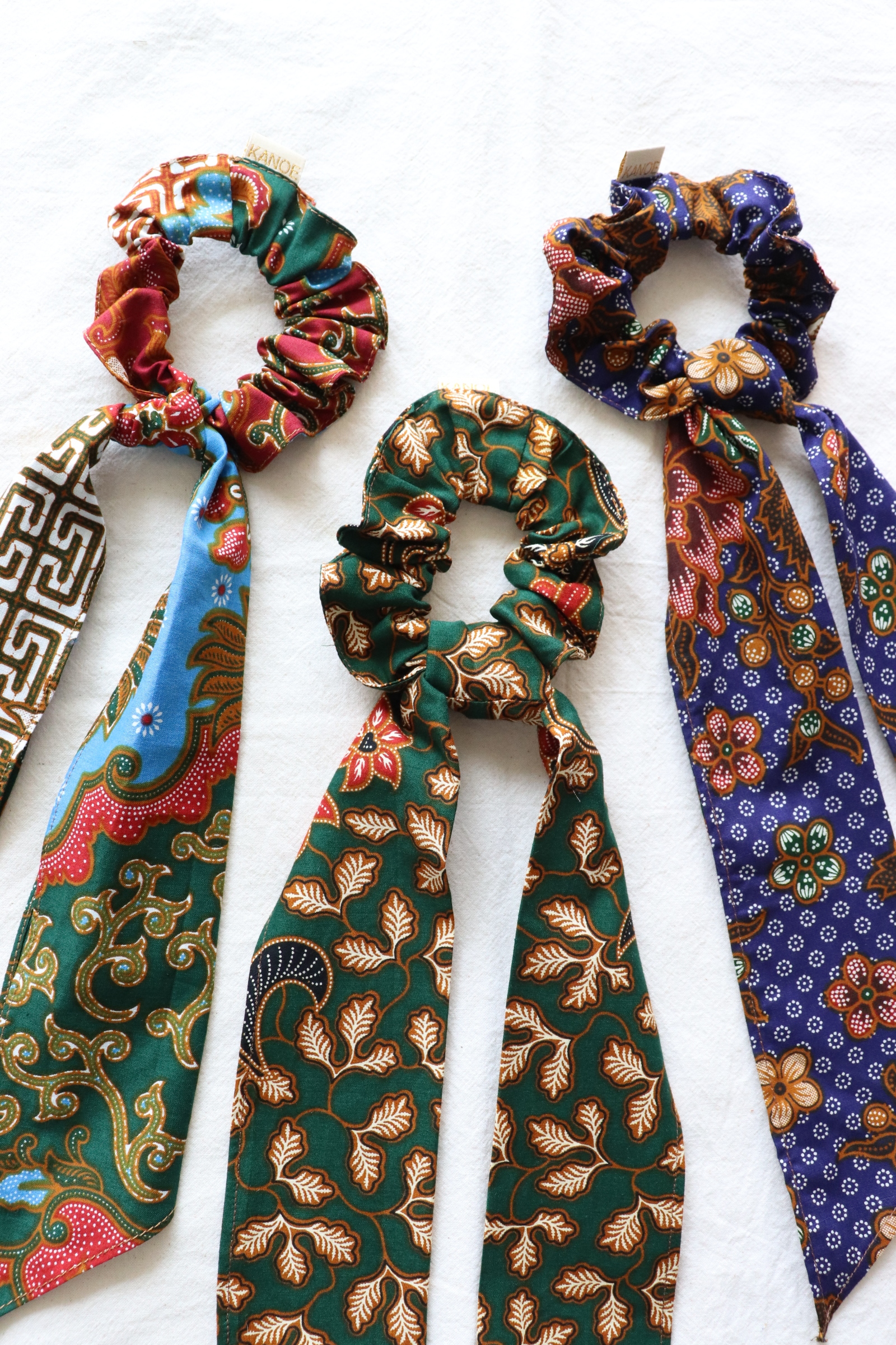 Batik Scrunchie w/ Ribbon [Set of 3] - Harley