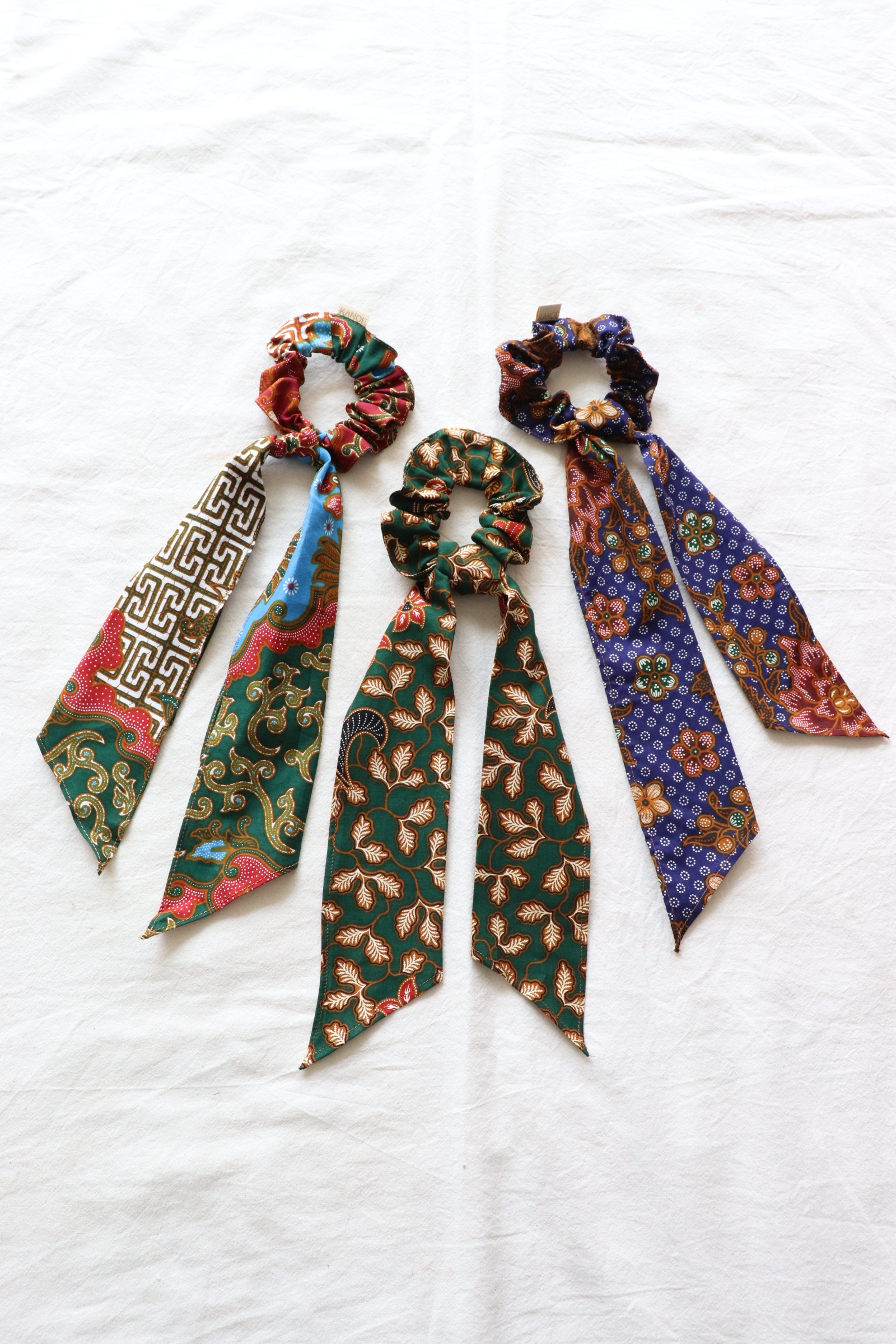 Batik Scrunchie w/ Ribbon [Set of 3] - Harley
