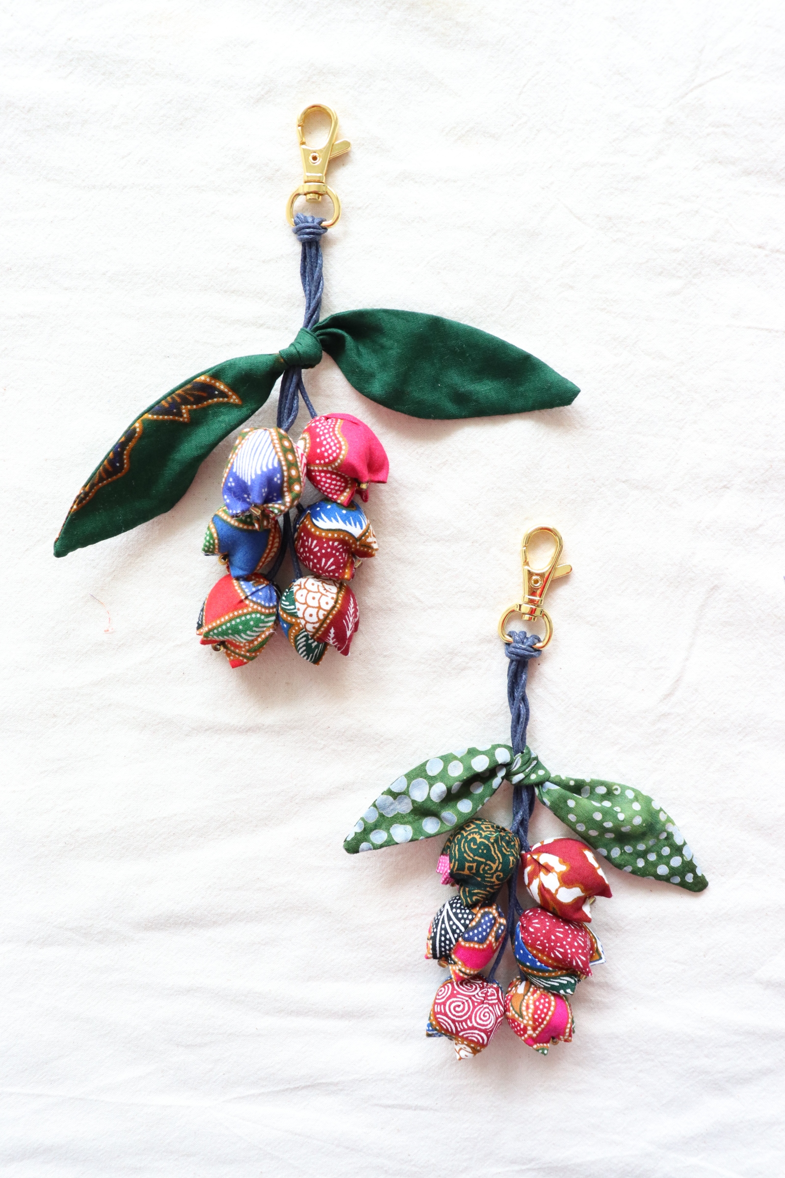Bougainvillea Batik Keychain [Set of 2] - Anis