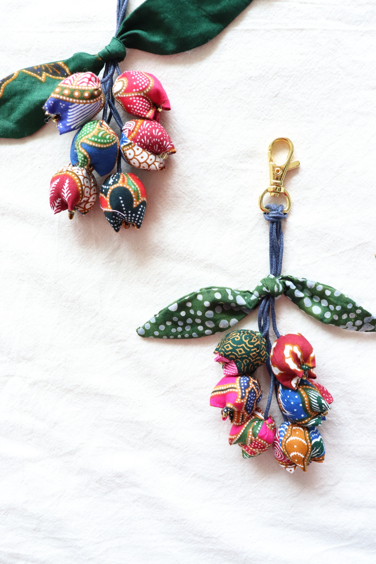 Bougainvillea Batik Keychain [Set of 2] - Anis