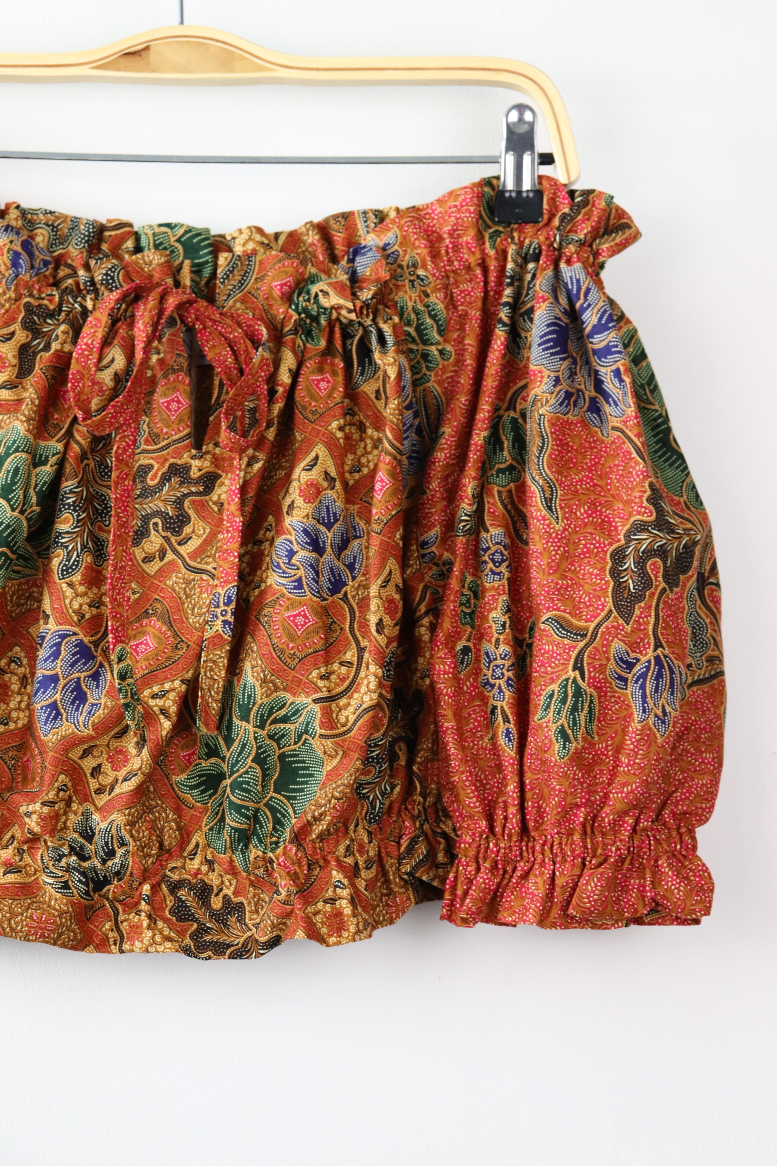 Off-Shoulder Batik Blouse - Terra (Earth Red)