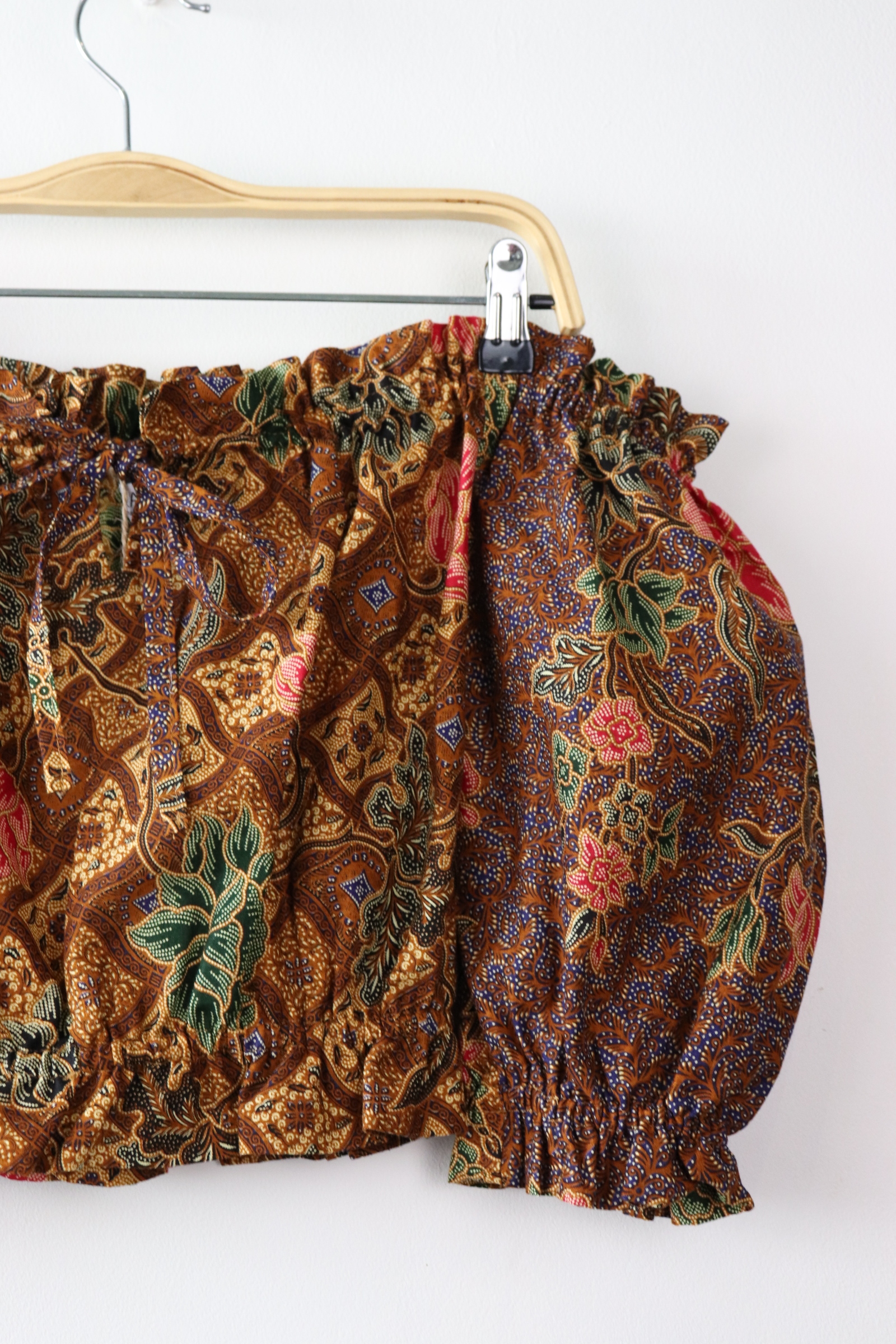 Off-Shoulder Batik Blouse - Terra (Blue)