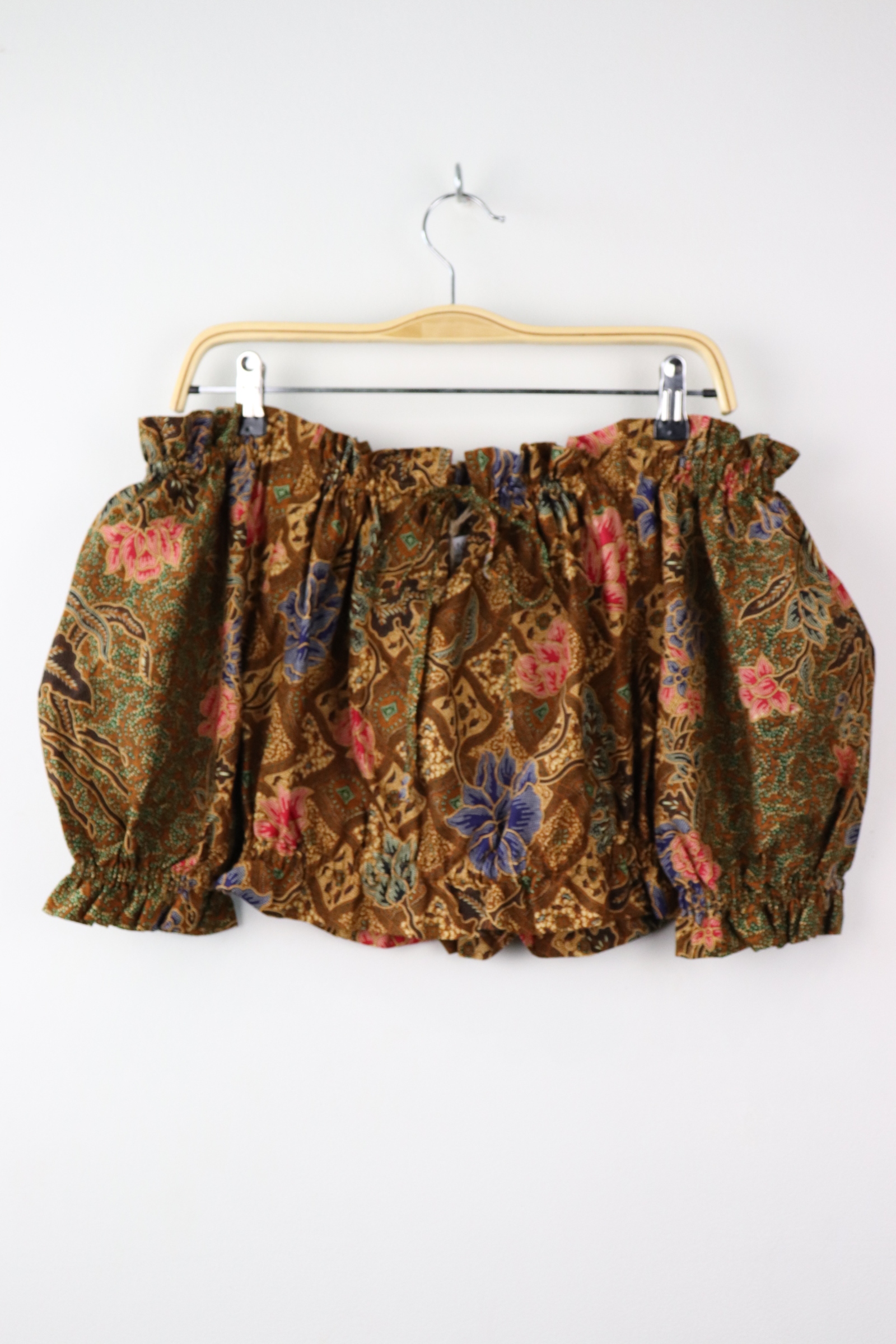 Off-Shoulder Batik Blouse - Terra (Green)