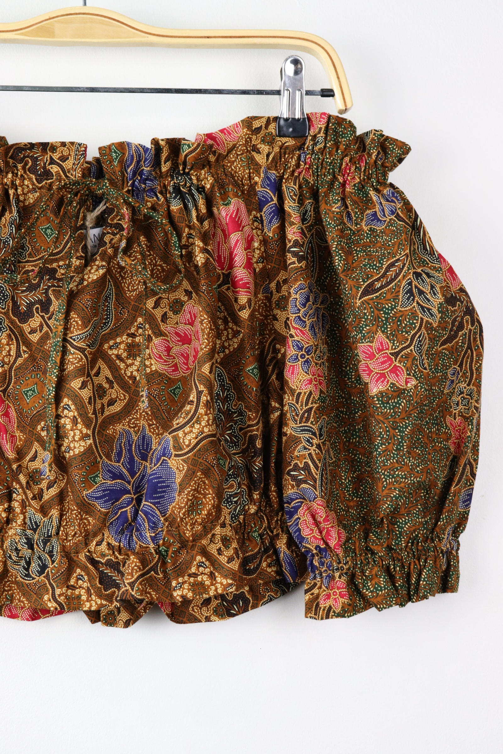 Off-Shoulder Batik Blouse - Terra (Green)