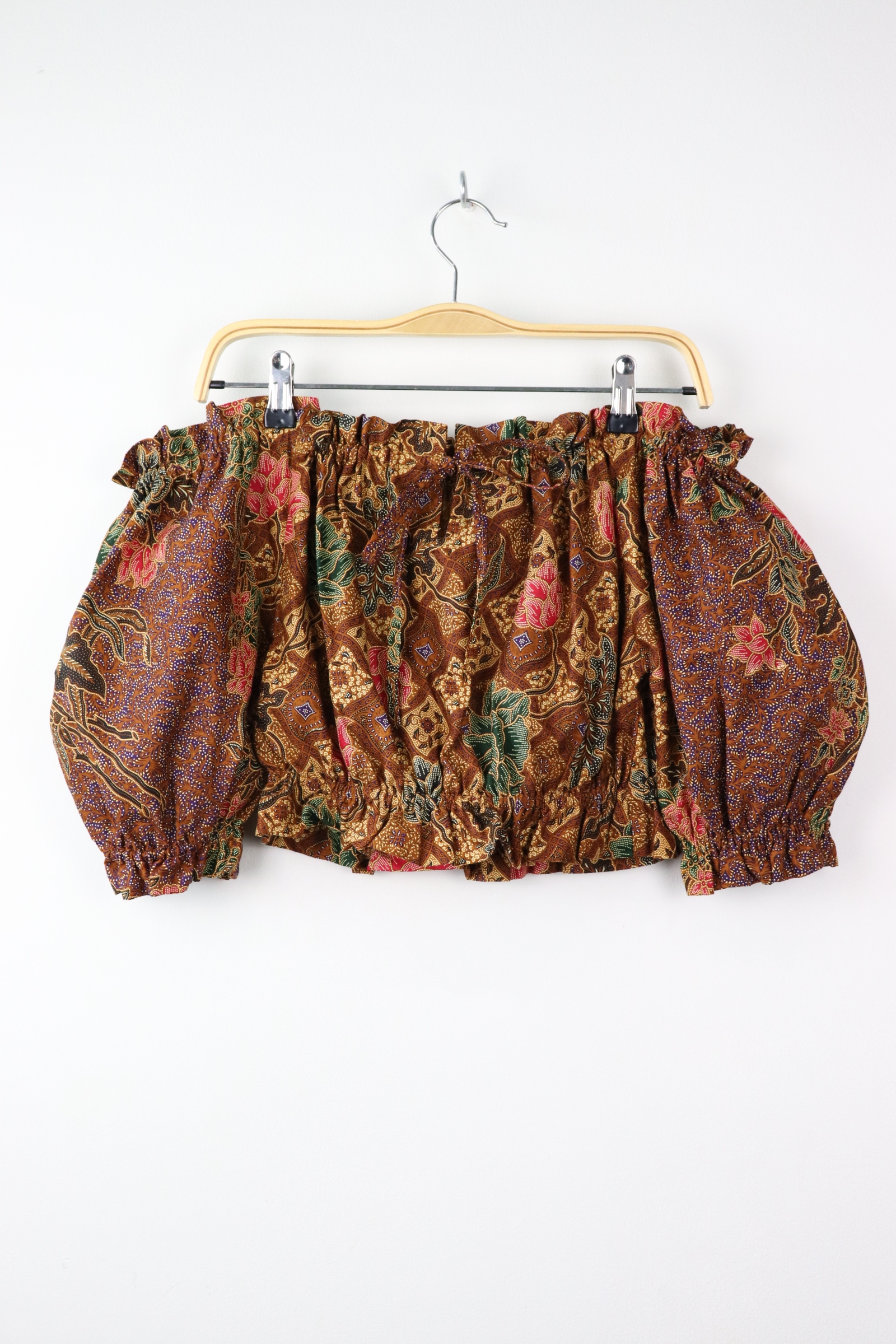 Off-Shoulder Batik Blouse - Terra (Purple)