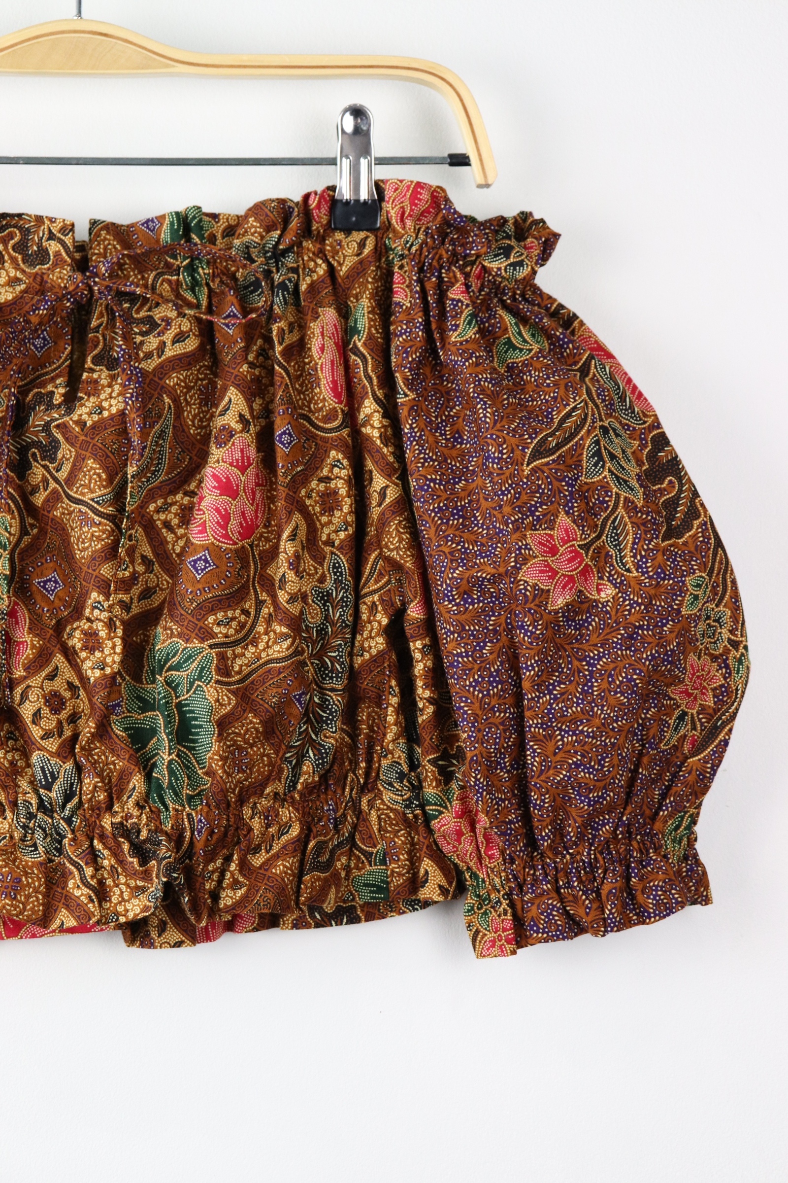 Off-Shoulder Batik Blouse - Terra (Purple)