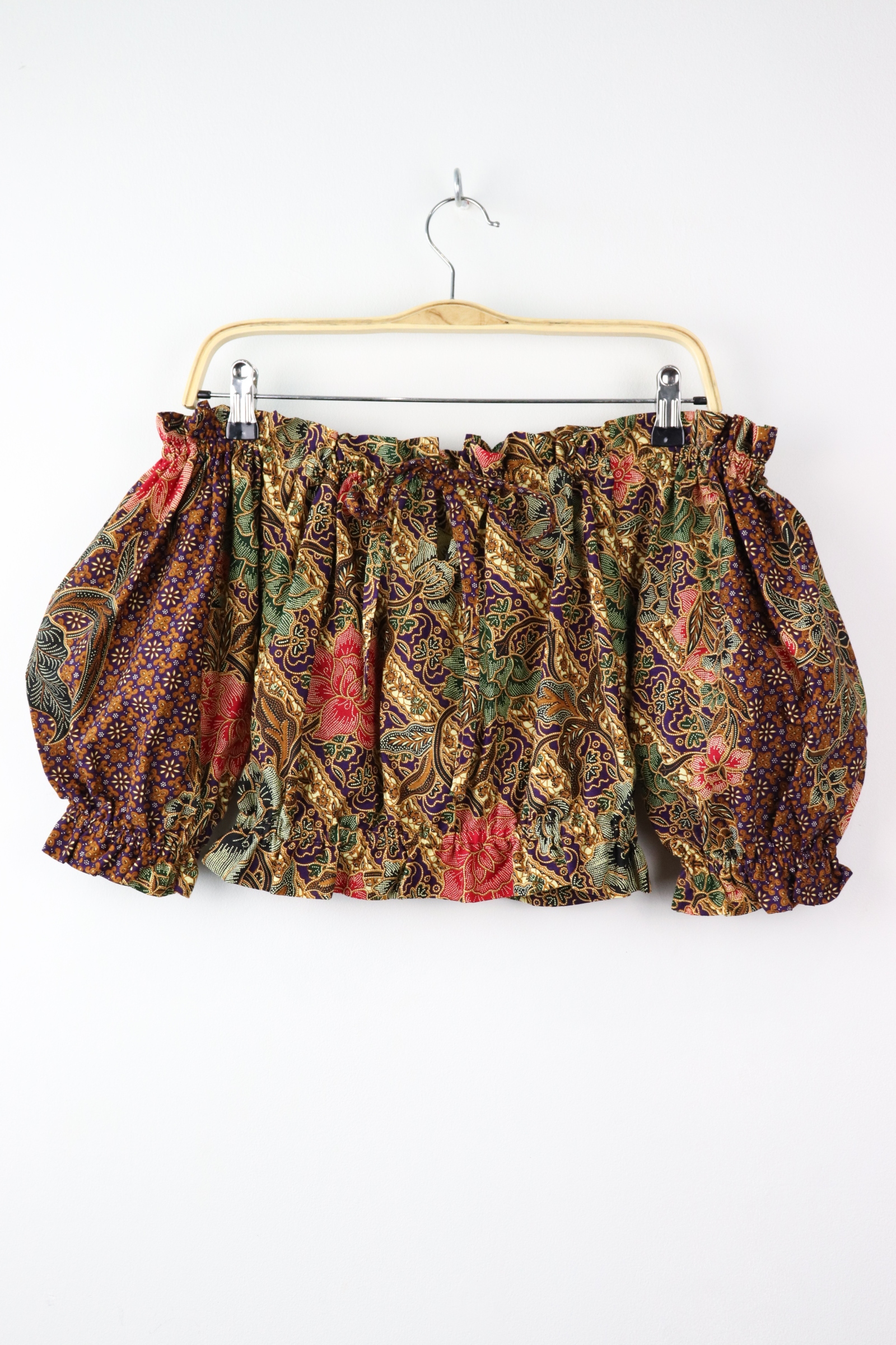 Off-Shoulder Batik Blouse - Agatha (Purple)