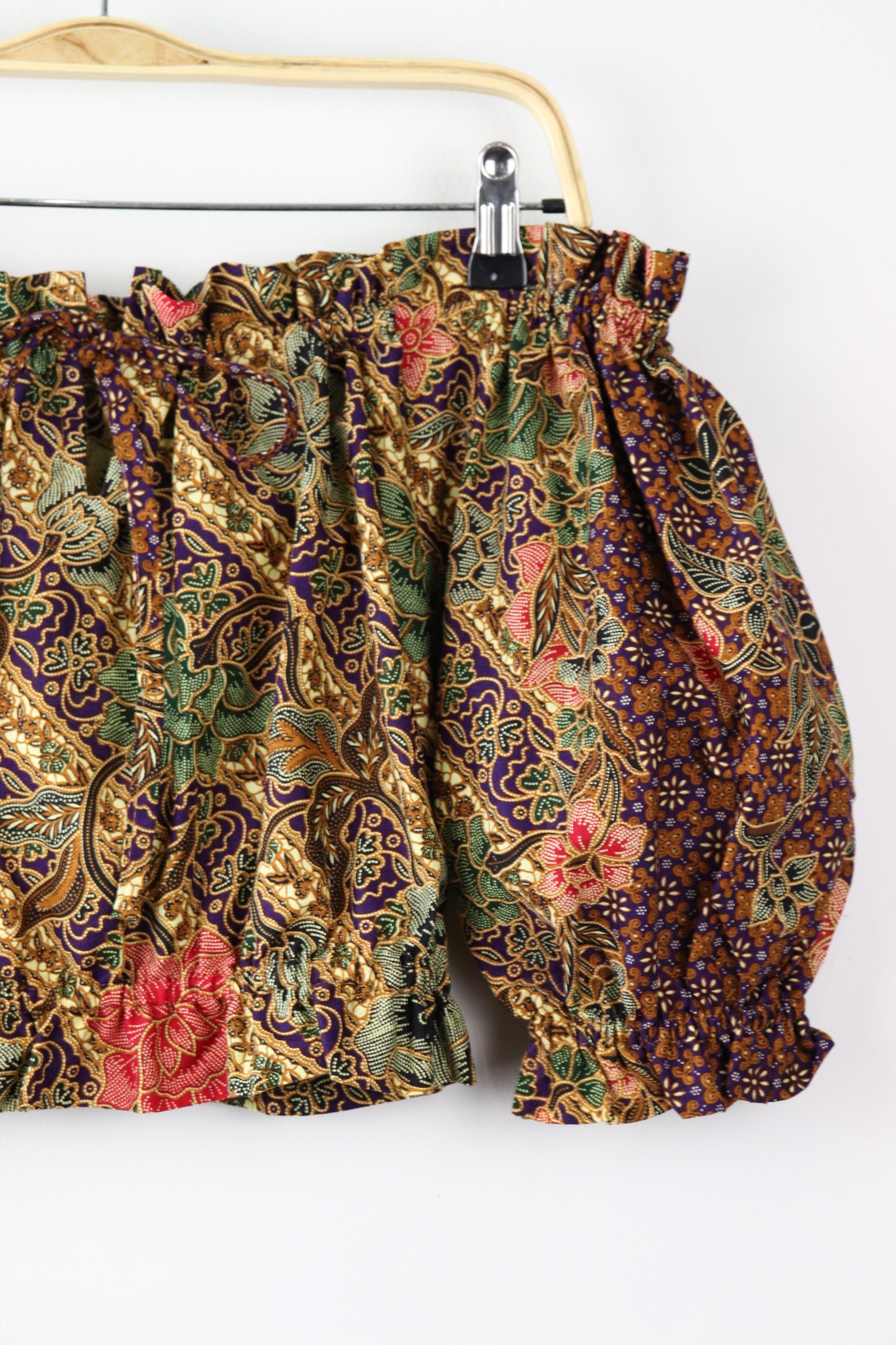Off-Shoulder Batik Blouse - Agatha (Purple)