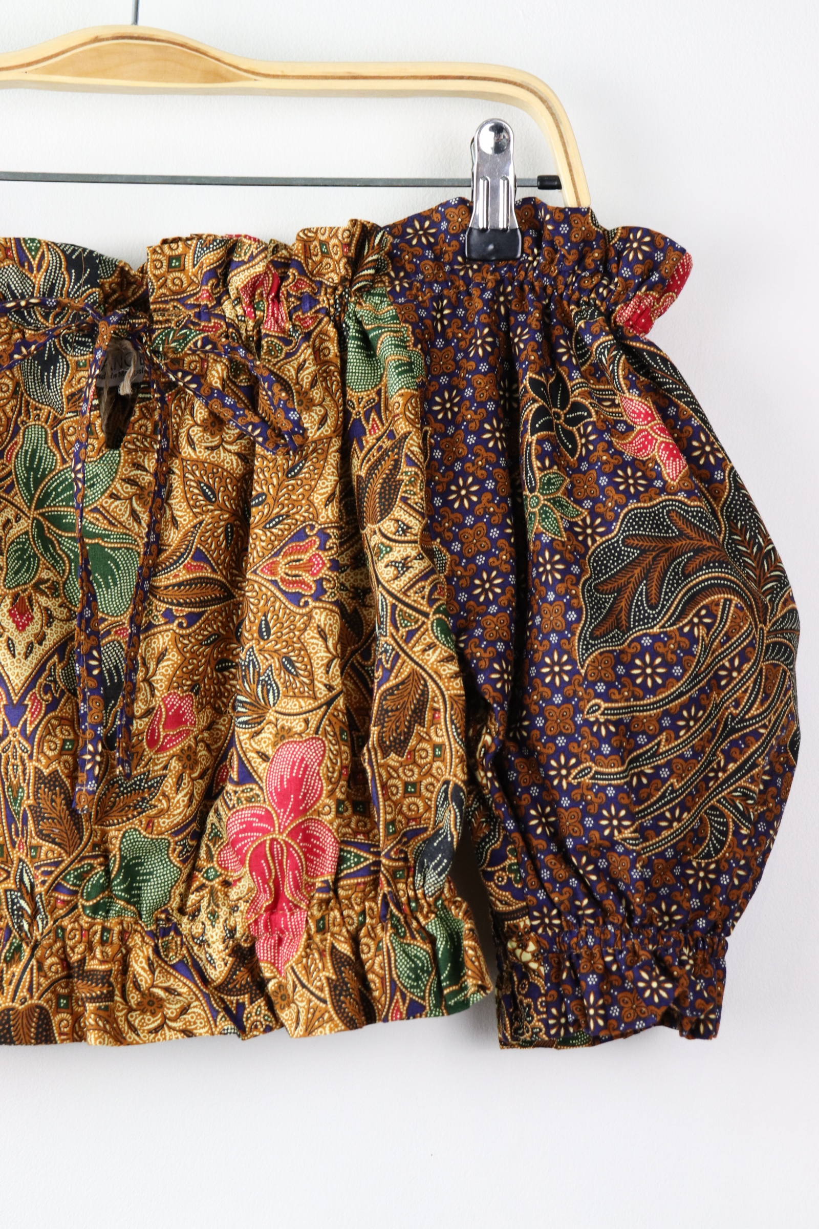 Off-Shoulder Batik Blouse - Sapphire (Blue)