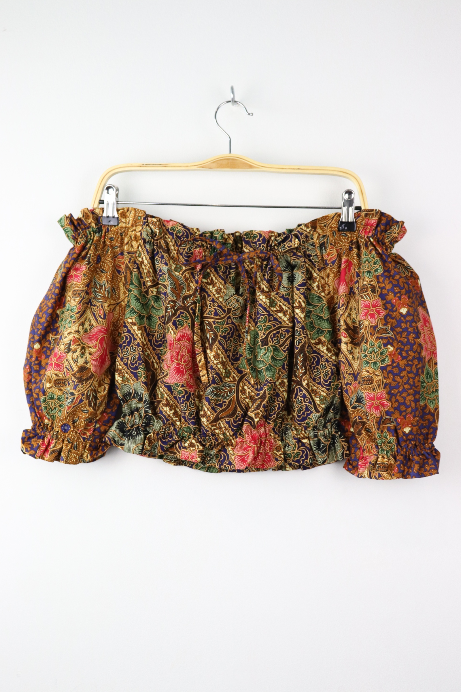 Off-Shoulder Batik Blouse - Sierra (Blue)