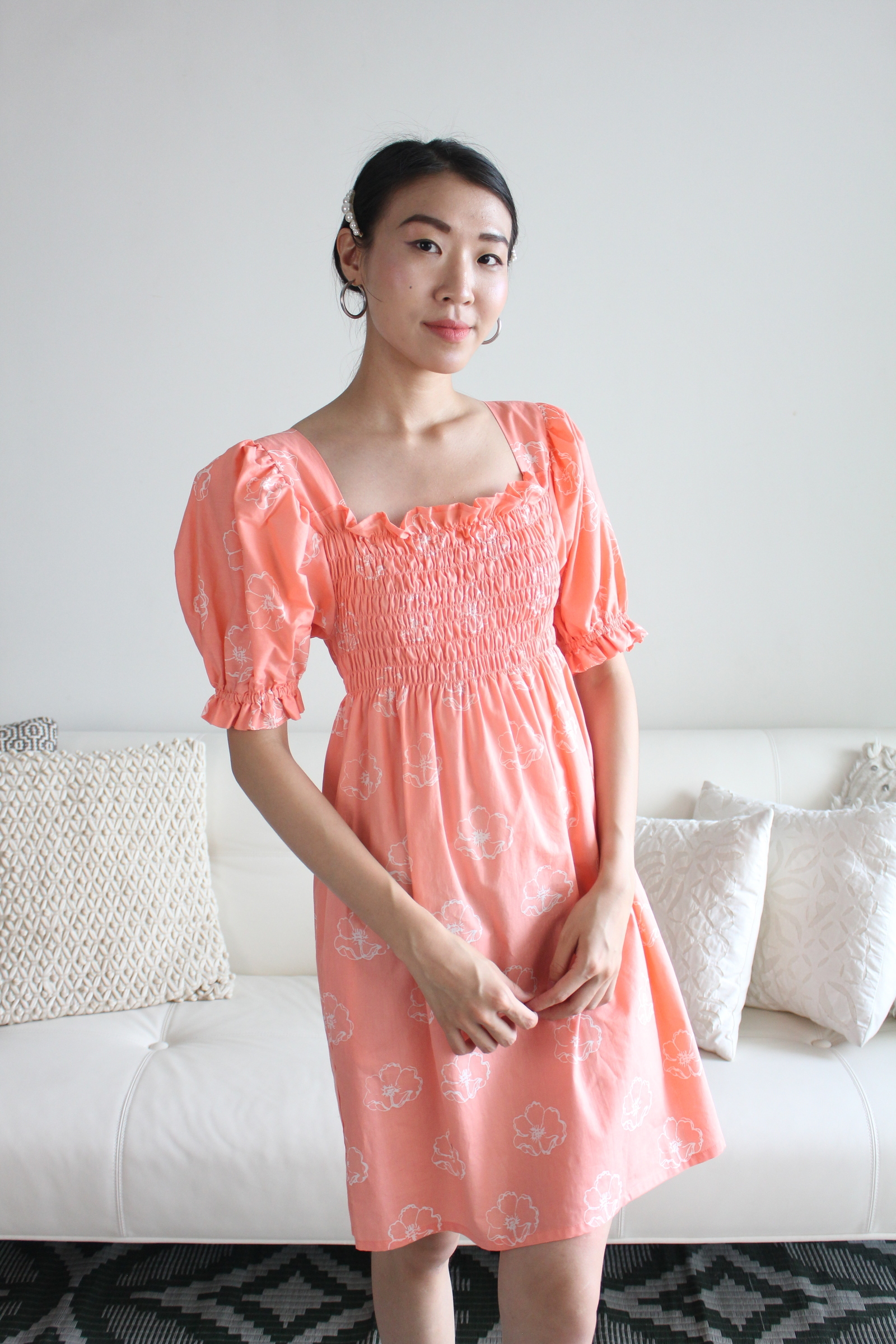 Babydoll Dress - Lil Bunga Peach (Batik Terap)