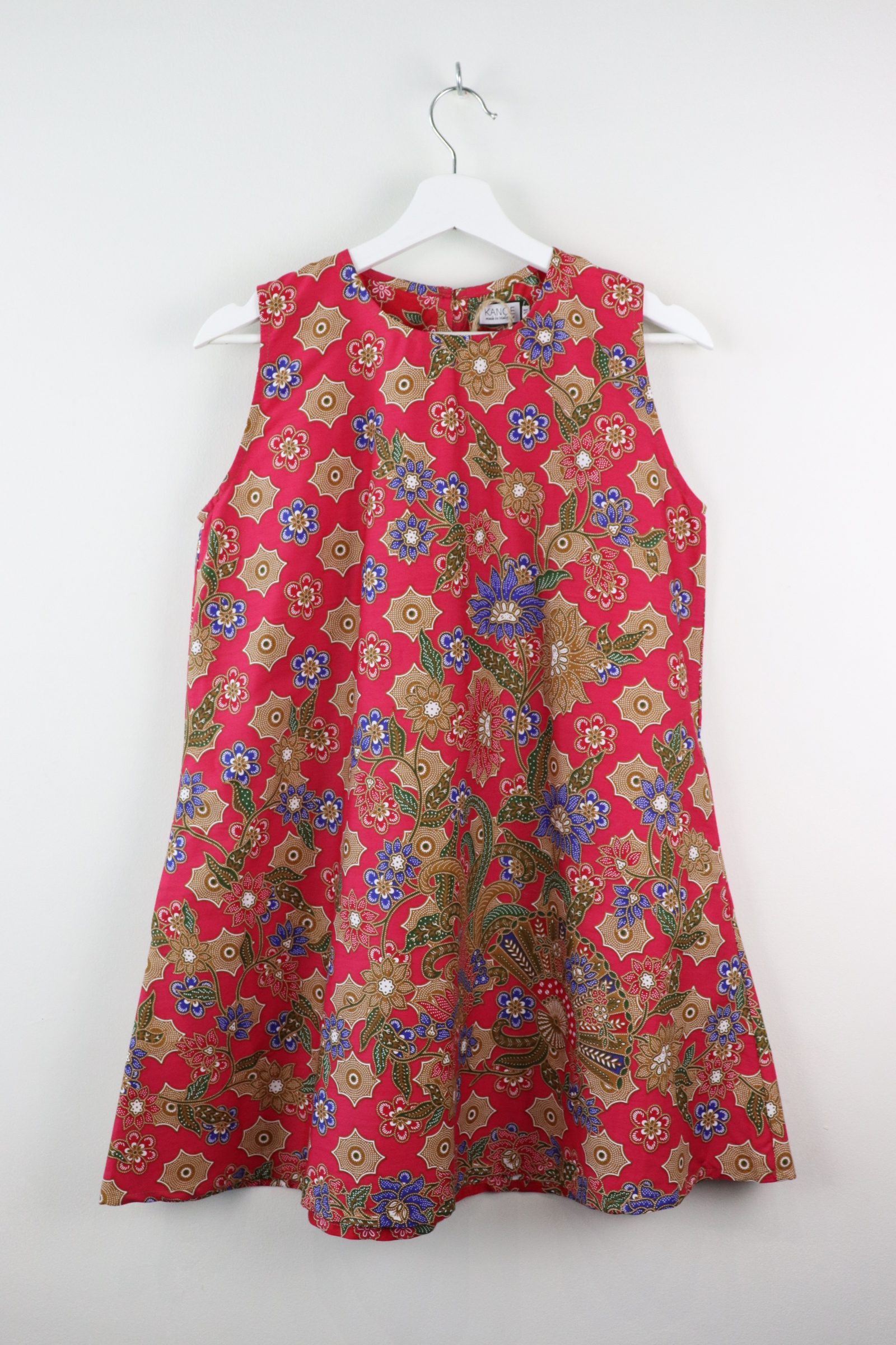 Batik Shift Dress (M) - Jane (Red)