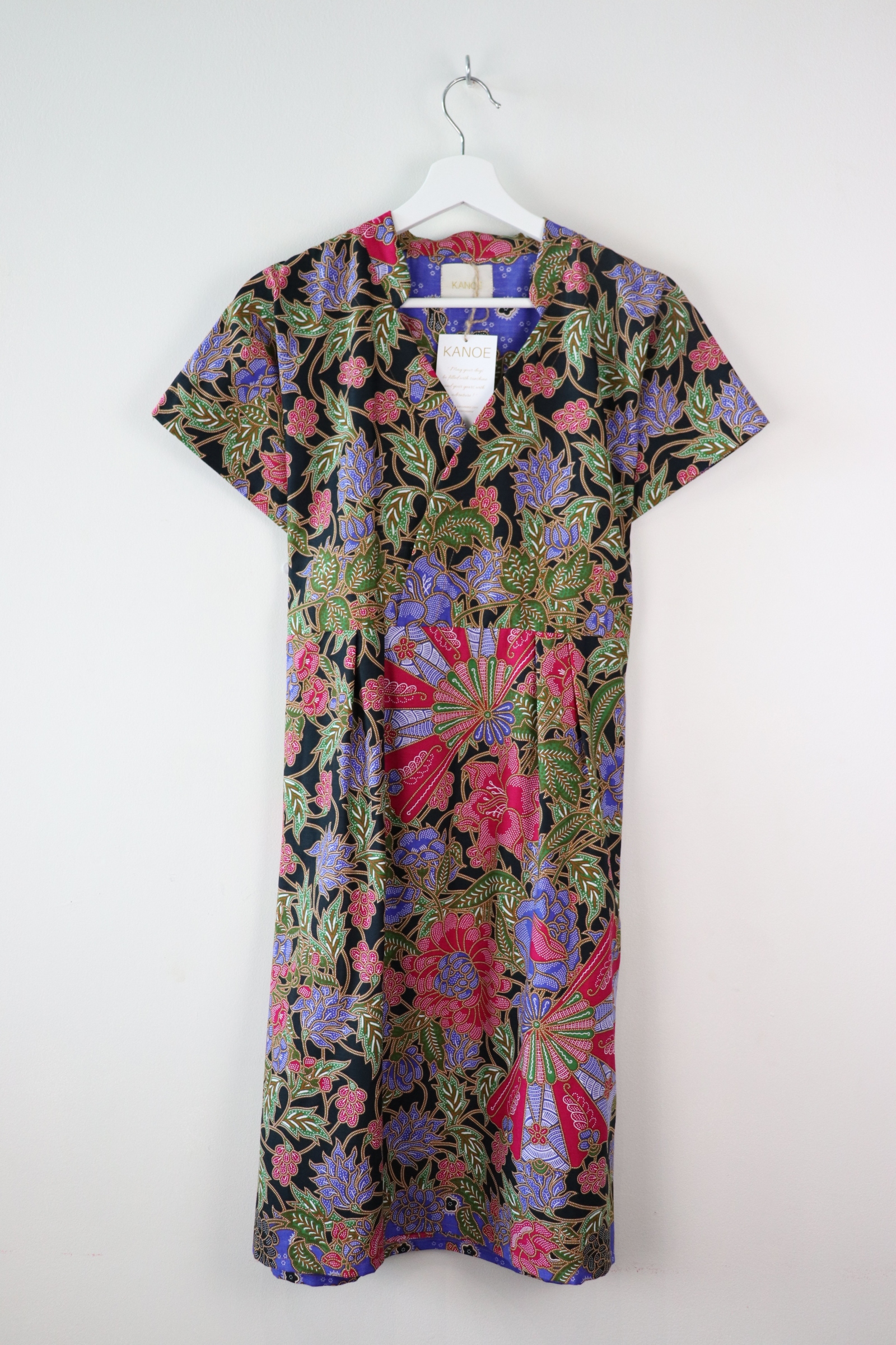 Kimono wrap dress w/ mandarin collar  - Eloise