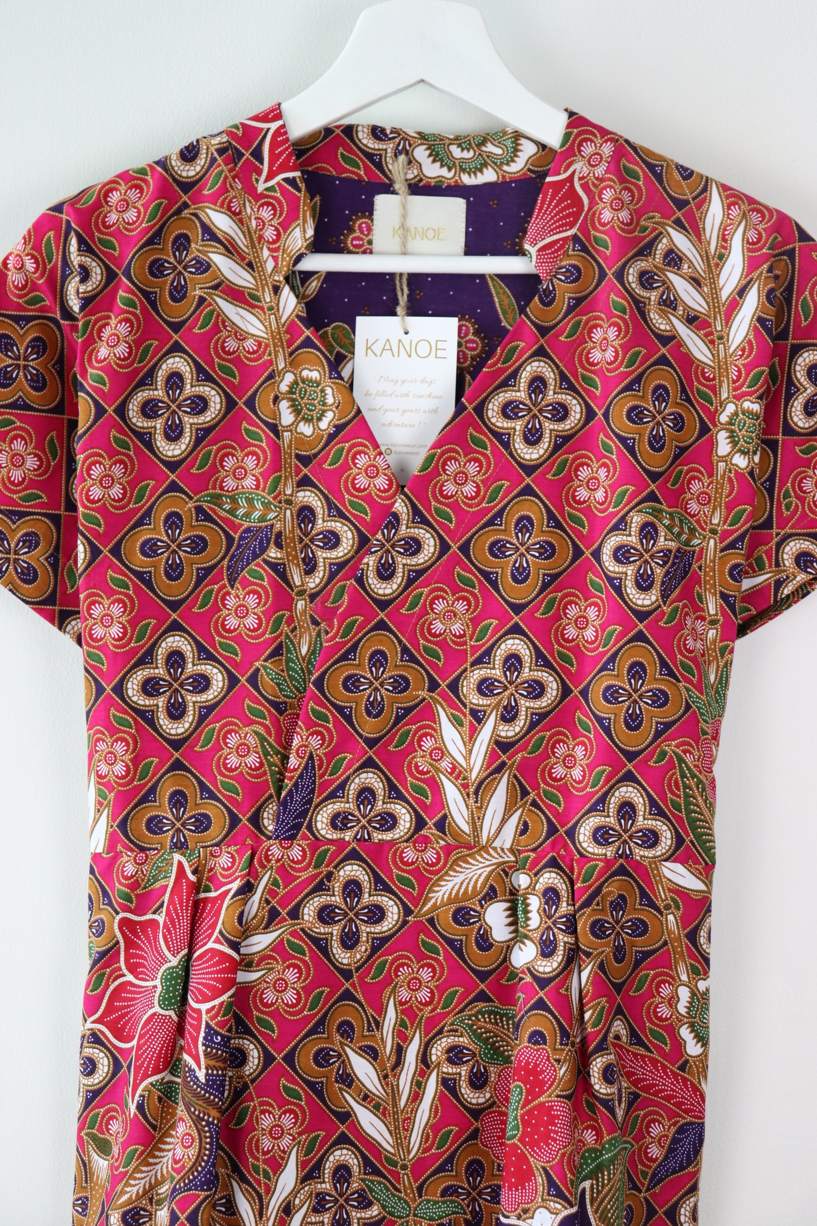 Kimono wrap dress w/ mandarin collar  - Rosaline