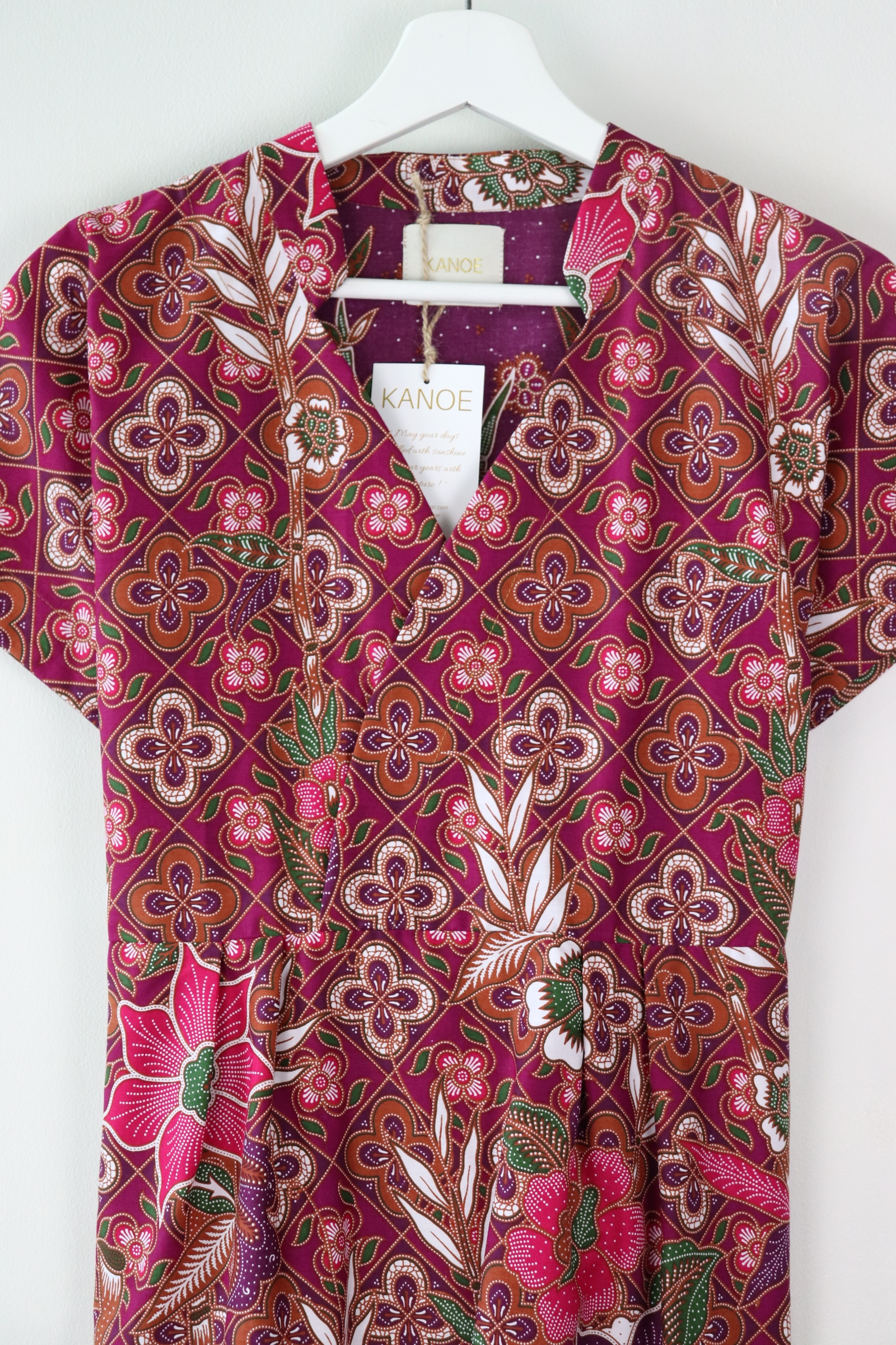 Kimono wrap dress w/ mandarin collar  - Bethany