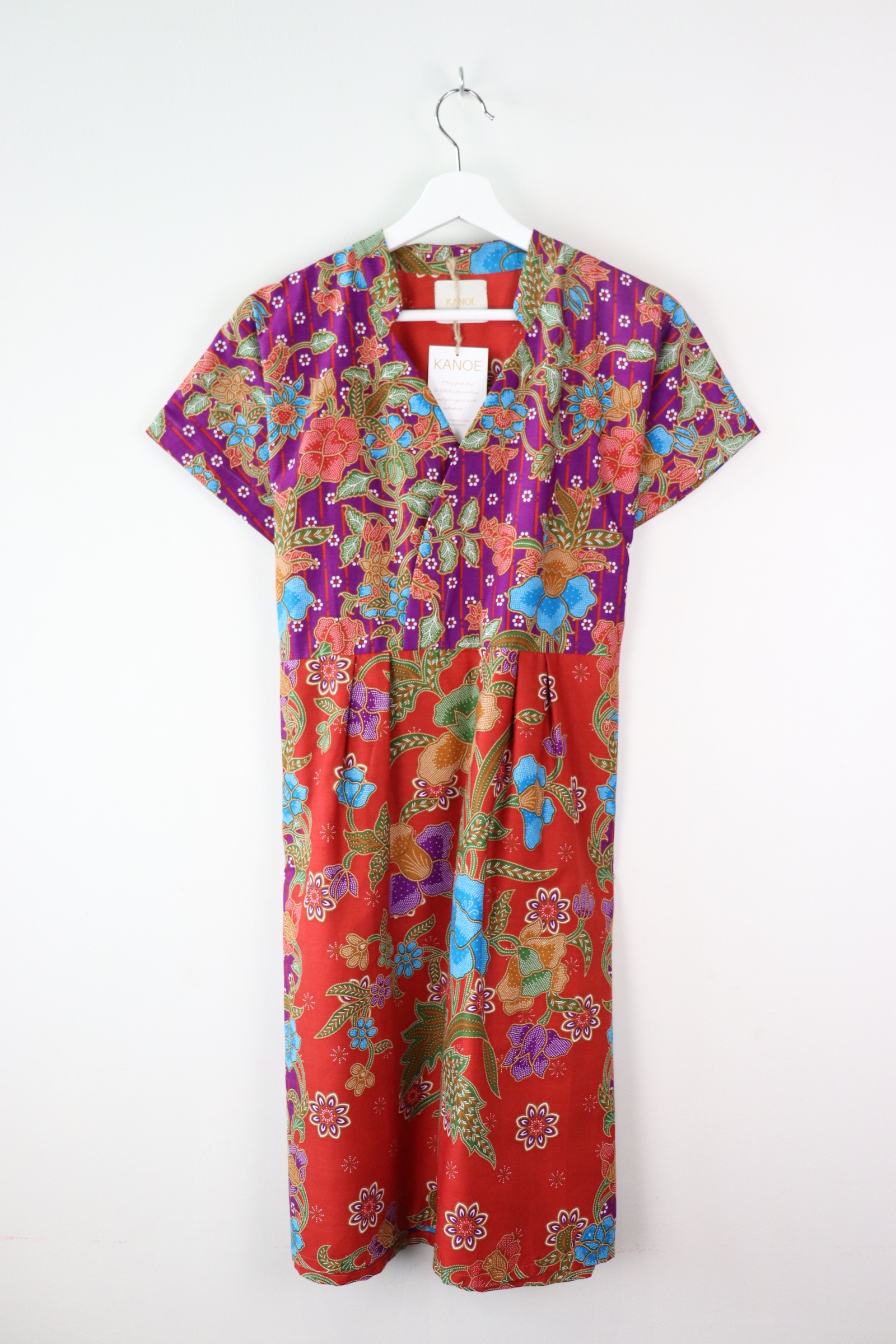 Kimono wrap dress w/ mandarin collar  - Xiomara