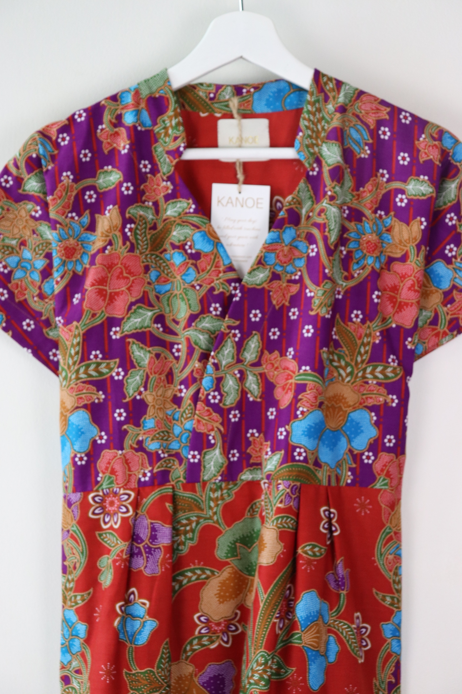 Kimono wrap dress w/ mandarin collar  - Xiomara