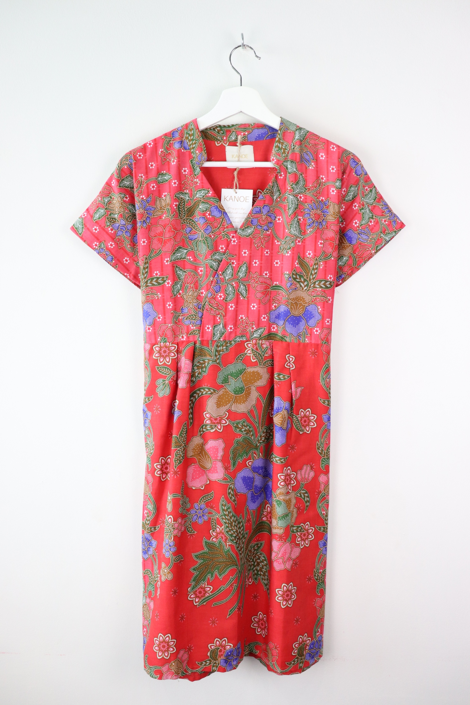 Kimono wrap dress w/ mandarin collar  - Melany