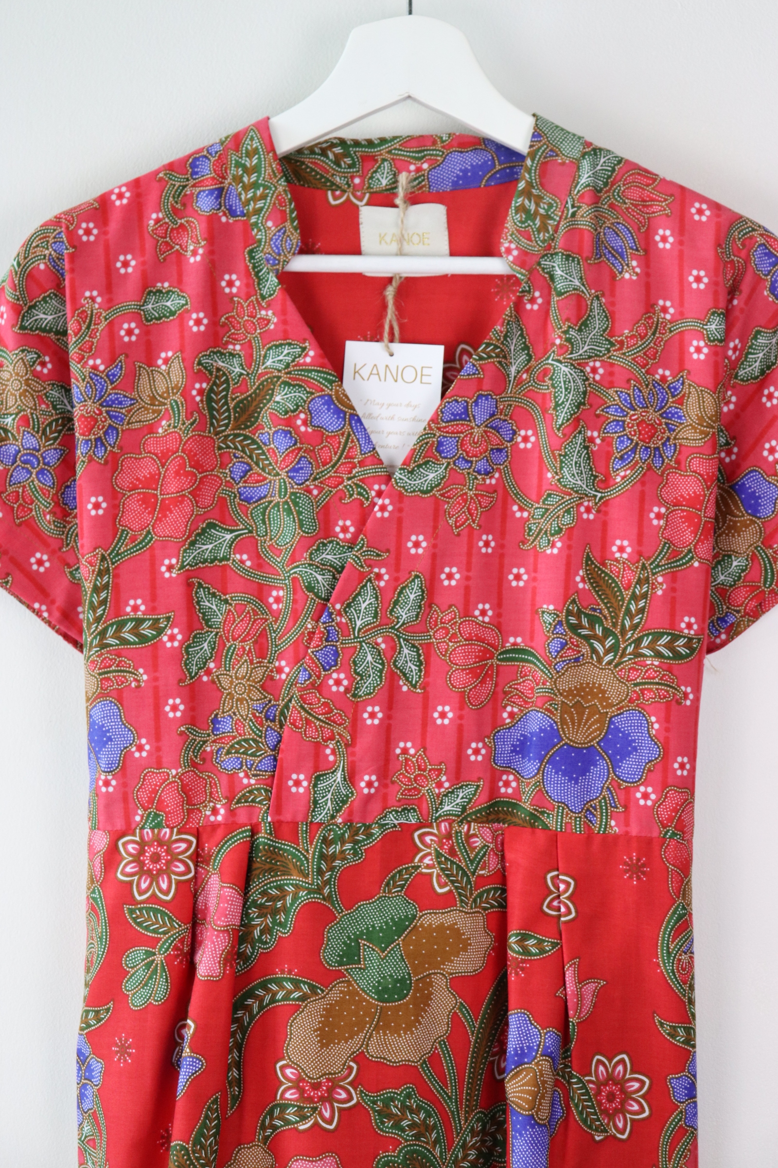 Kimono wrap dress w/ mandarin collar  - Melany