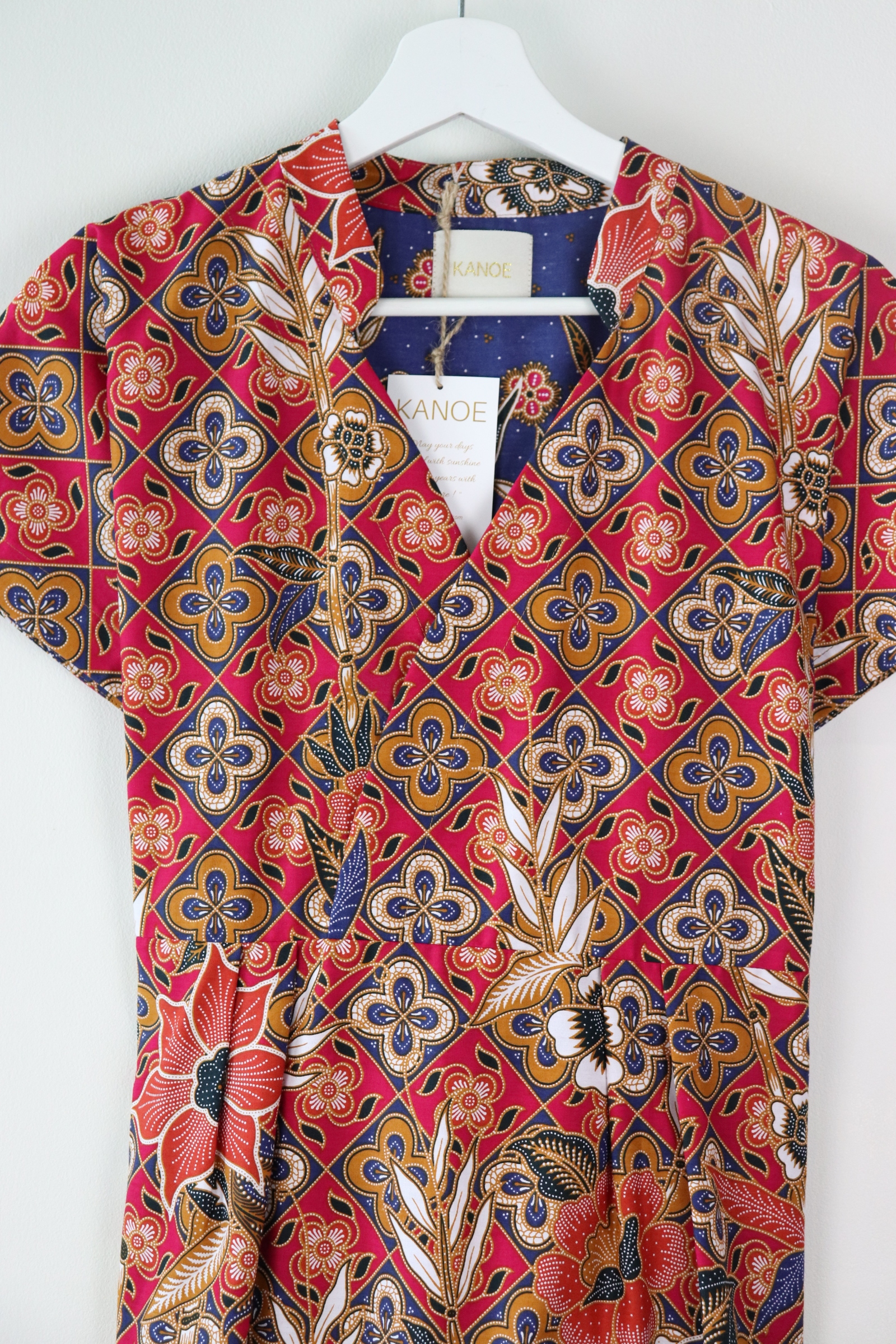 Kimono wrap dress w/ mandarin collar  - Rhea