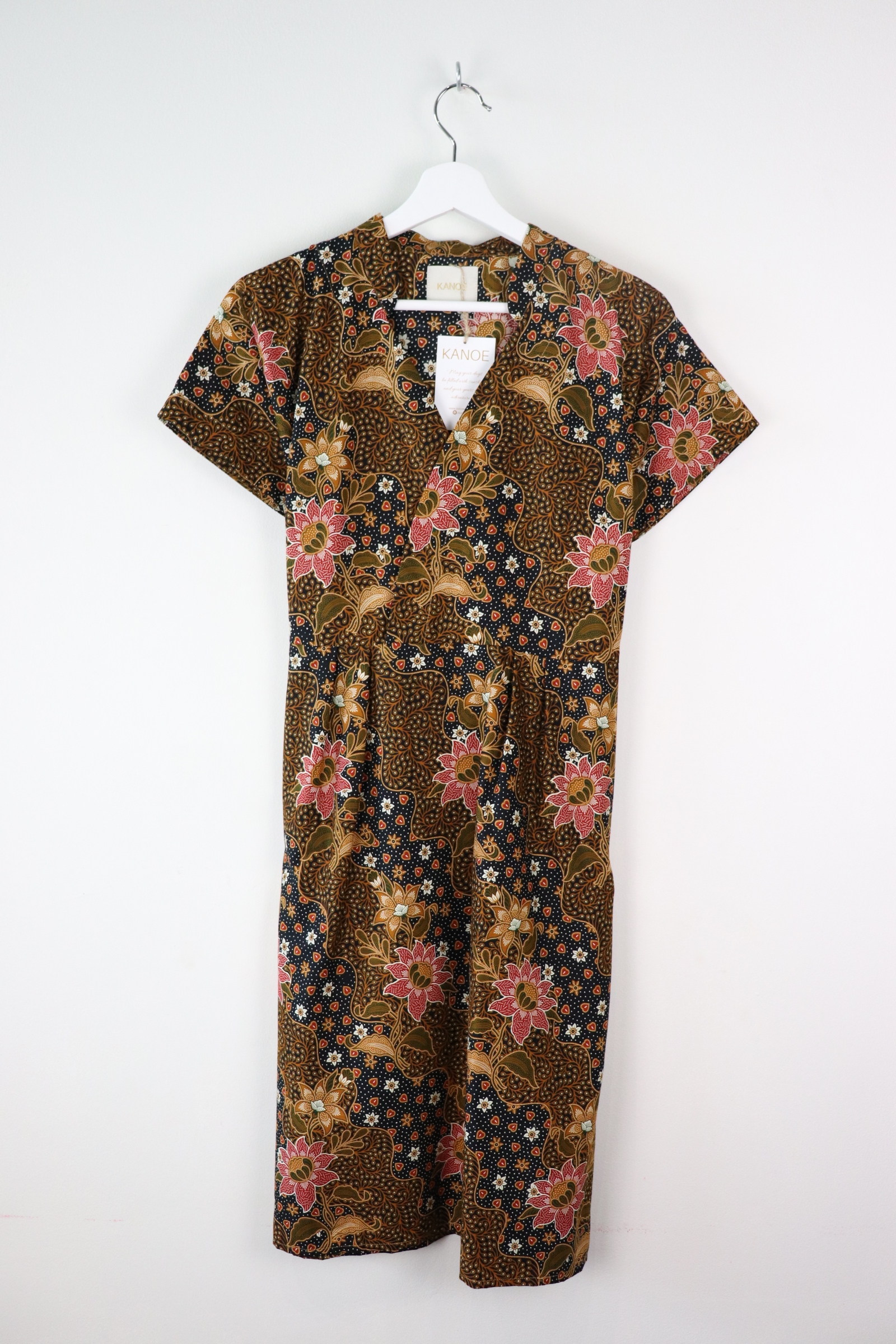 Kimono wrap dress w/ mandarin collar  - Myra
