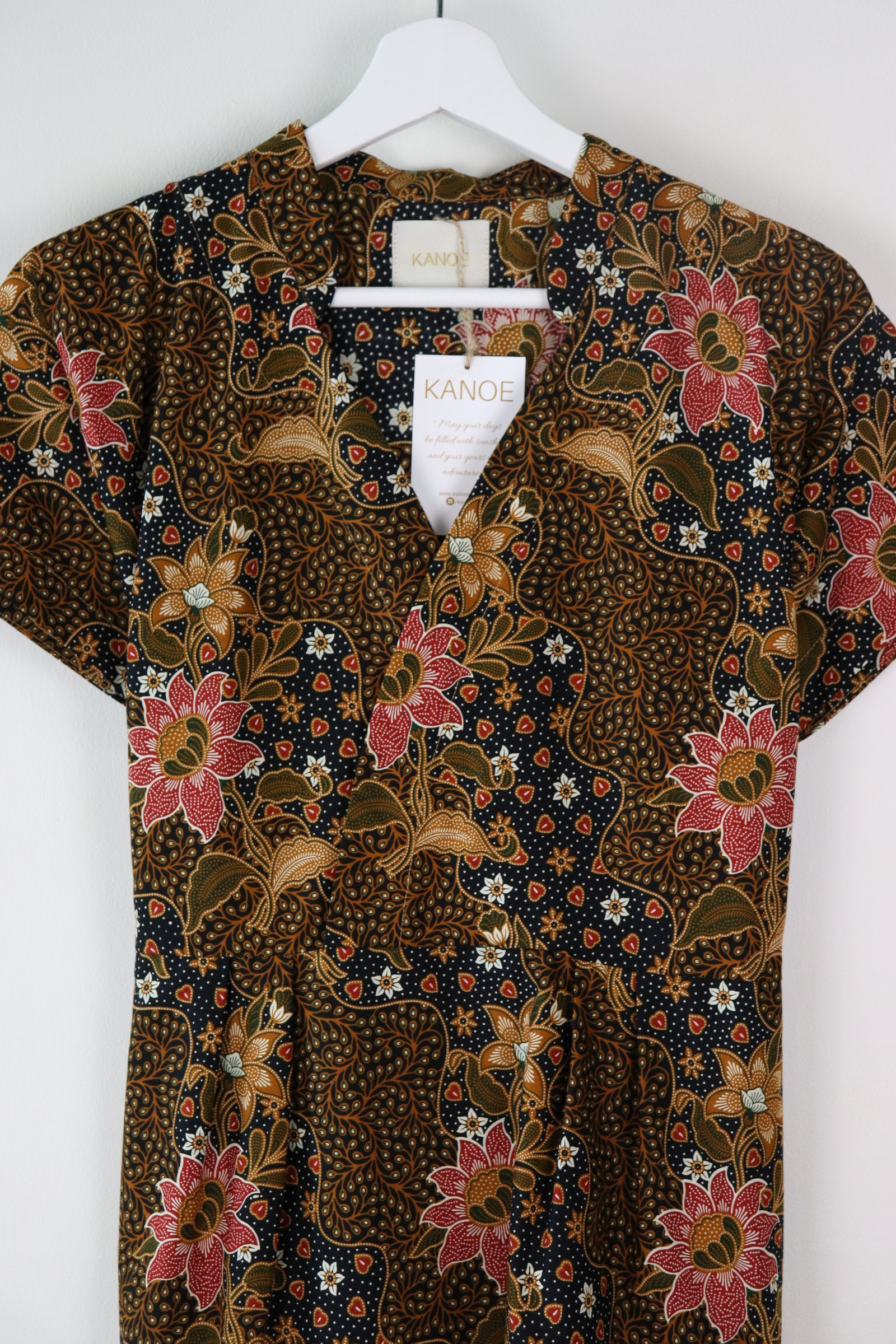 Kimono wrap dress w/ mandarin collar  - Myra