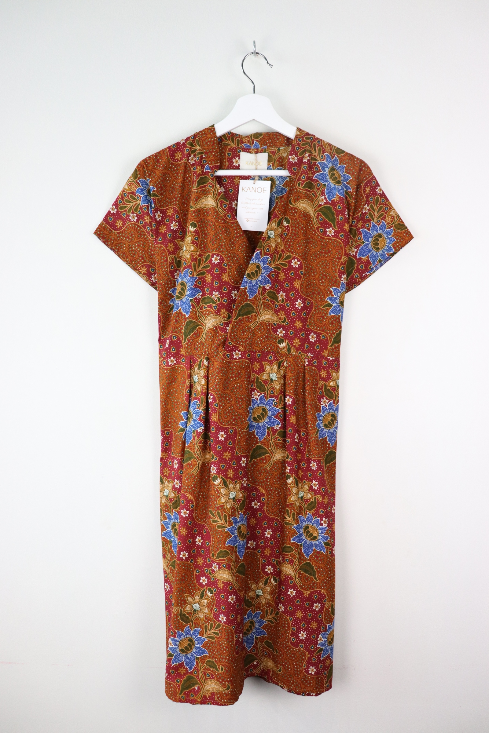 Kimono wrap dress w/ mandarin collar  - Dayana