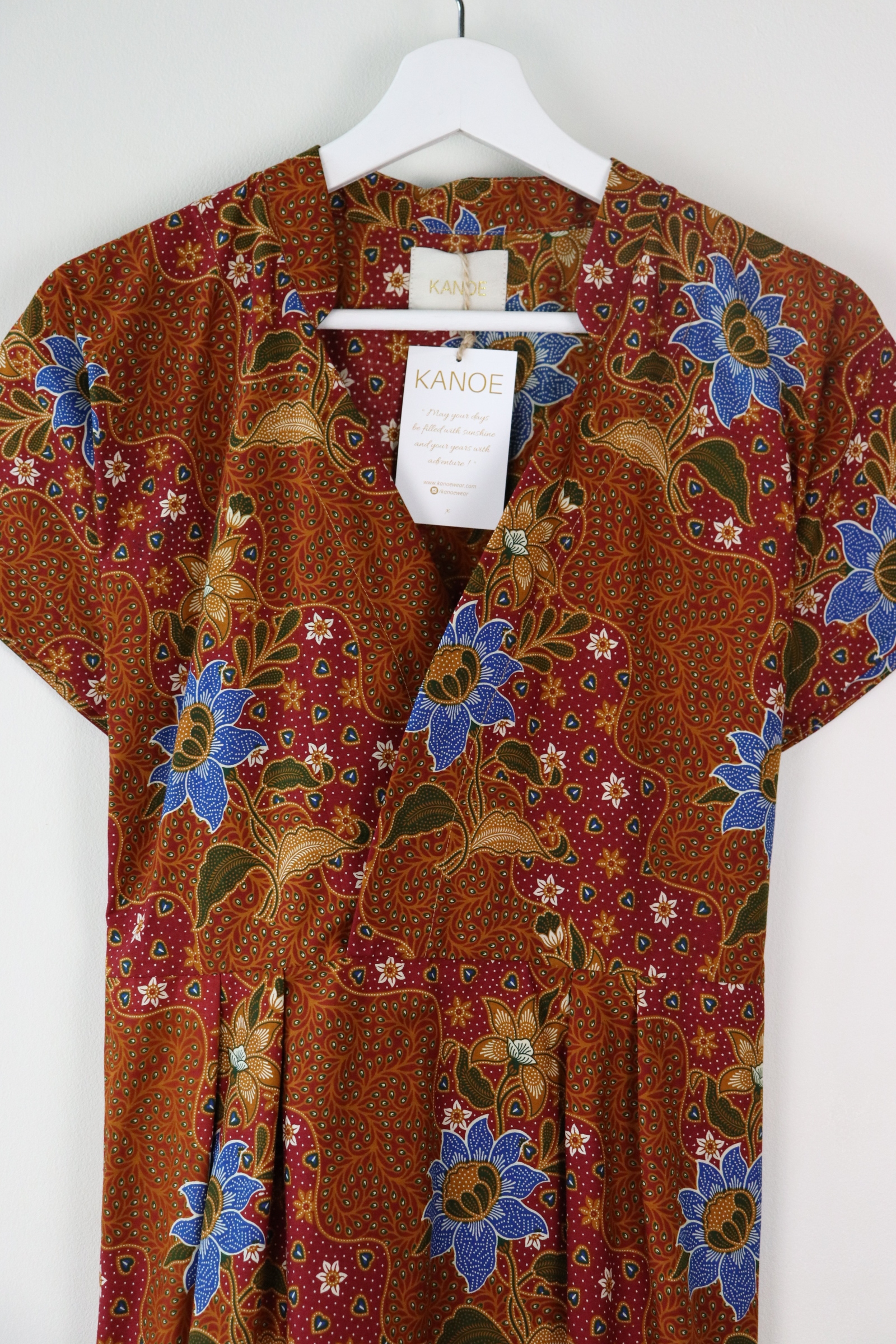 Kimono wrap dress w/ mandarin collar  - Dayana