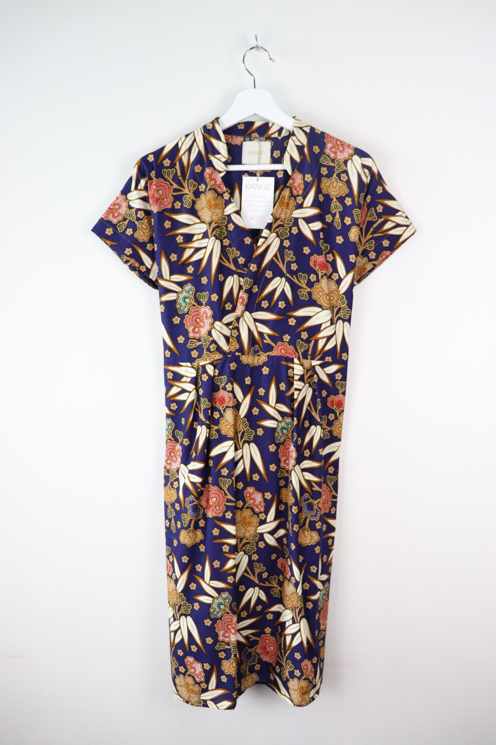 Kimono wrap dress w/ mandarin collar  - Jenesis