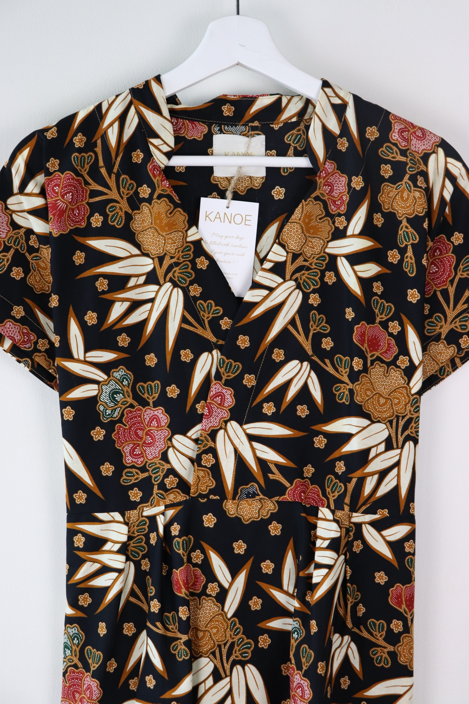 Kimono wrap dress w/ mandarin collar  - Marleigh