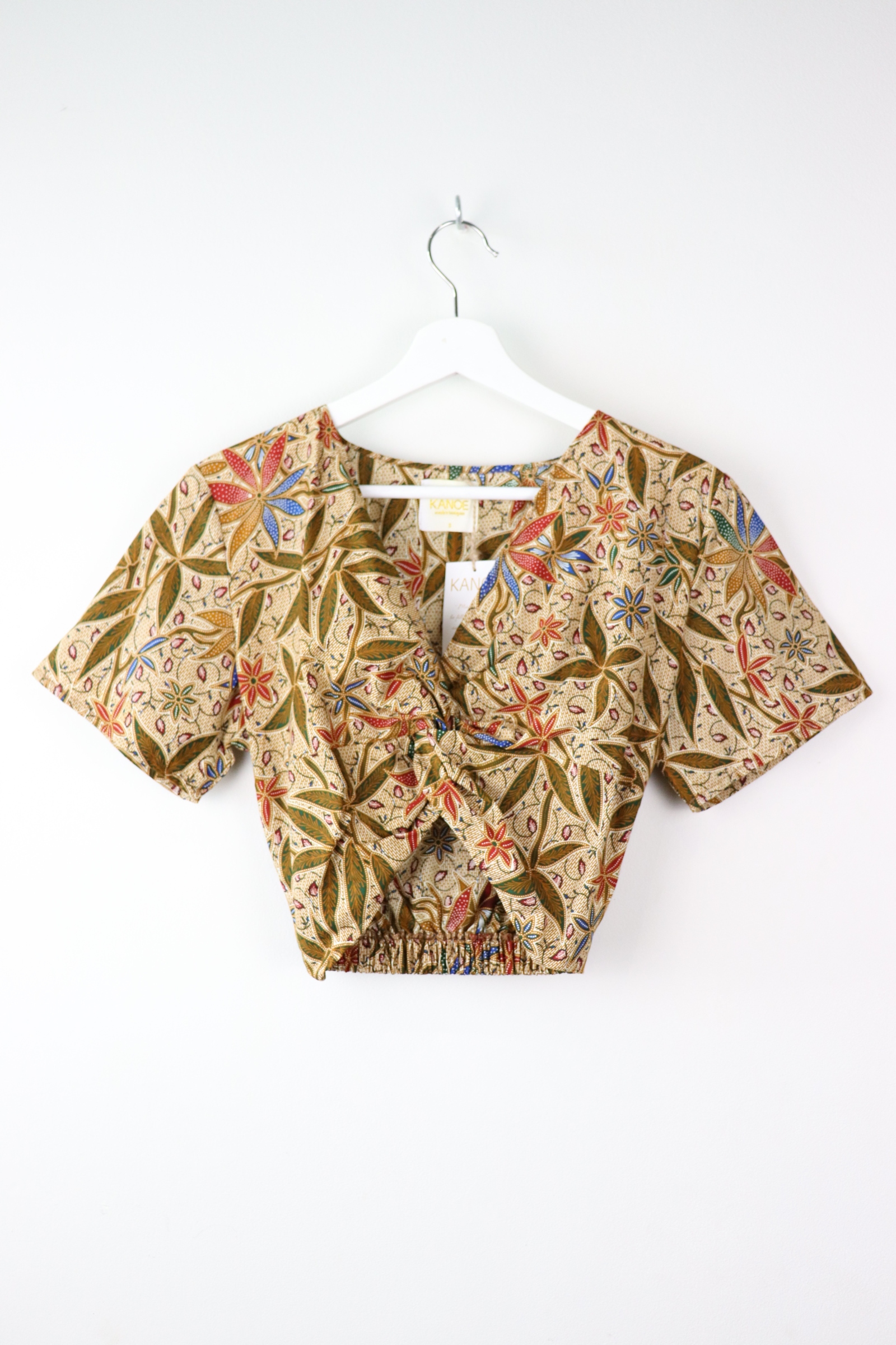 Twisted Front Batik Top - Warm Autumn (Blue)